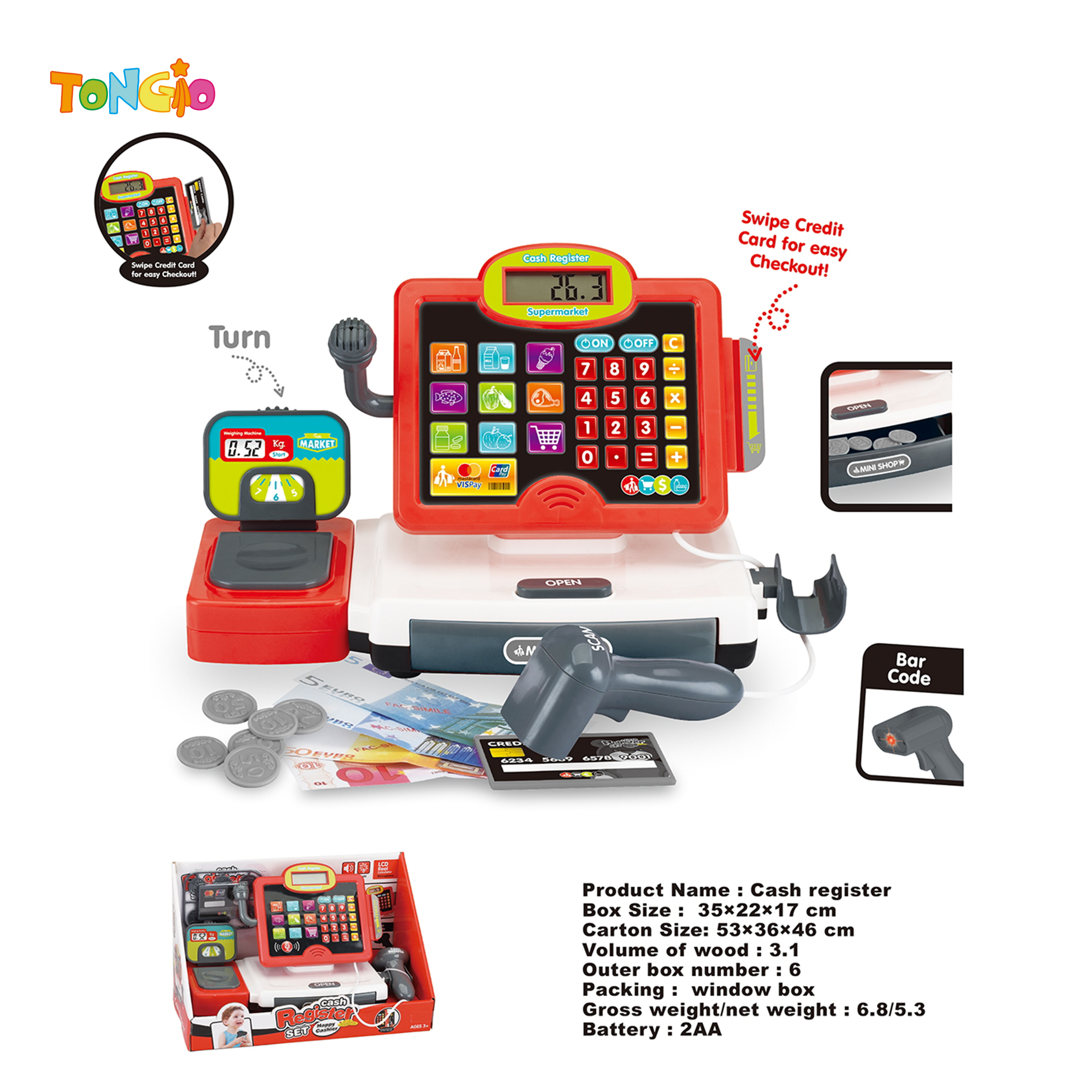 Calculator cash register TT12423