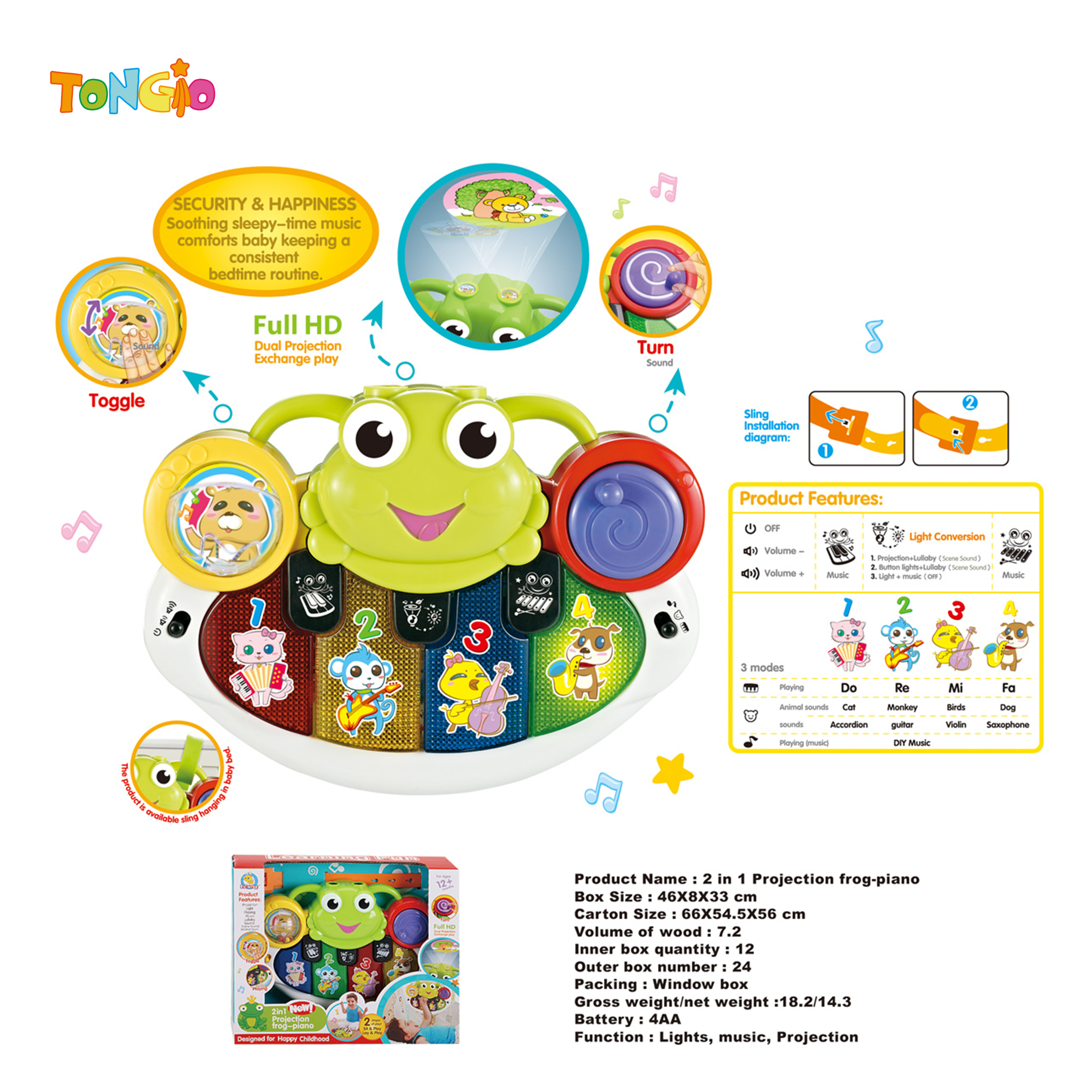 Double projection frog piano TT12563