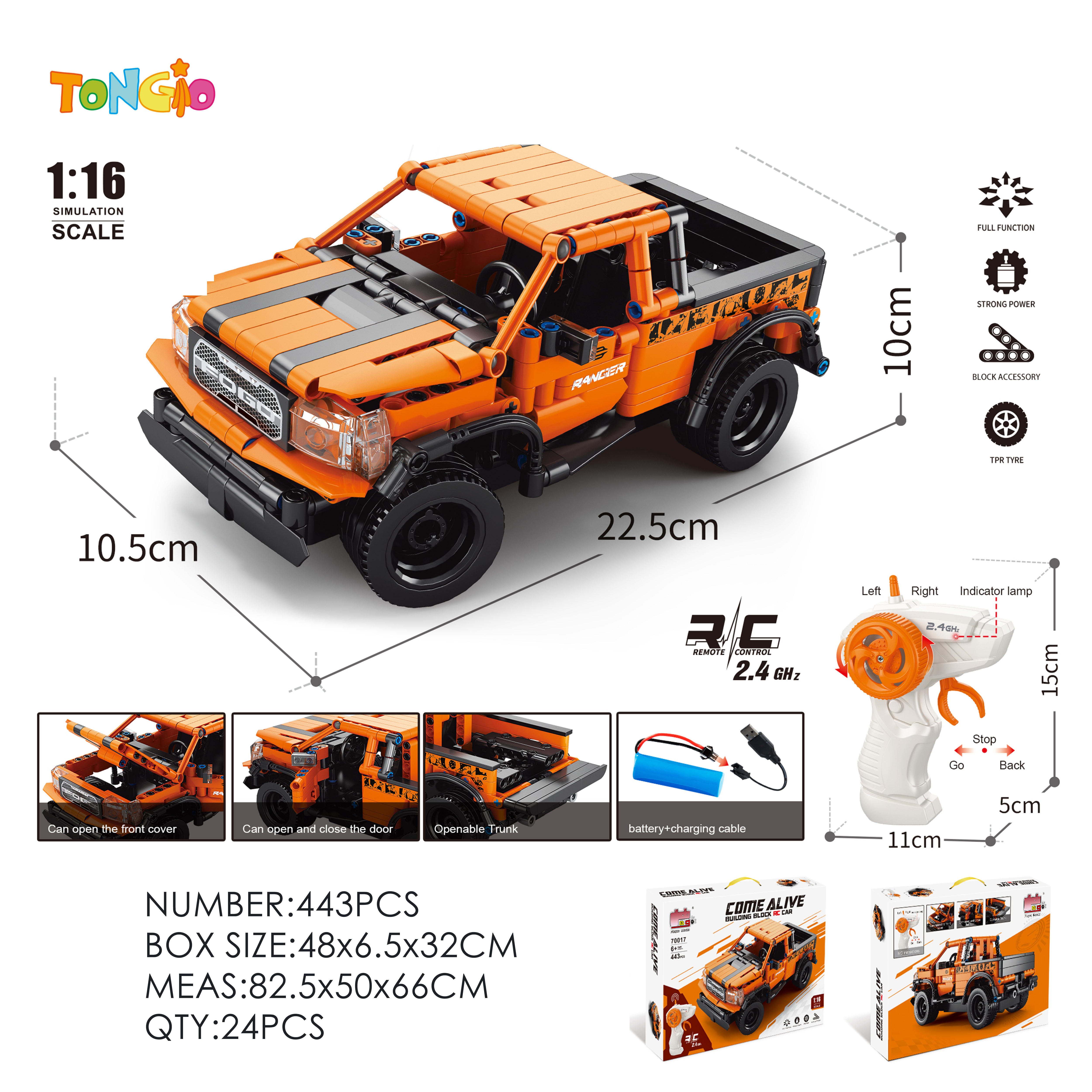 1:16 Building Block Remote Control Car - Ford Raptor TT14940