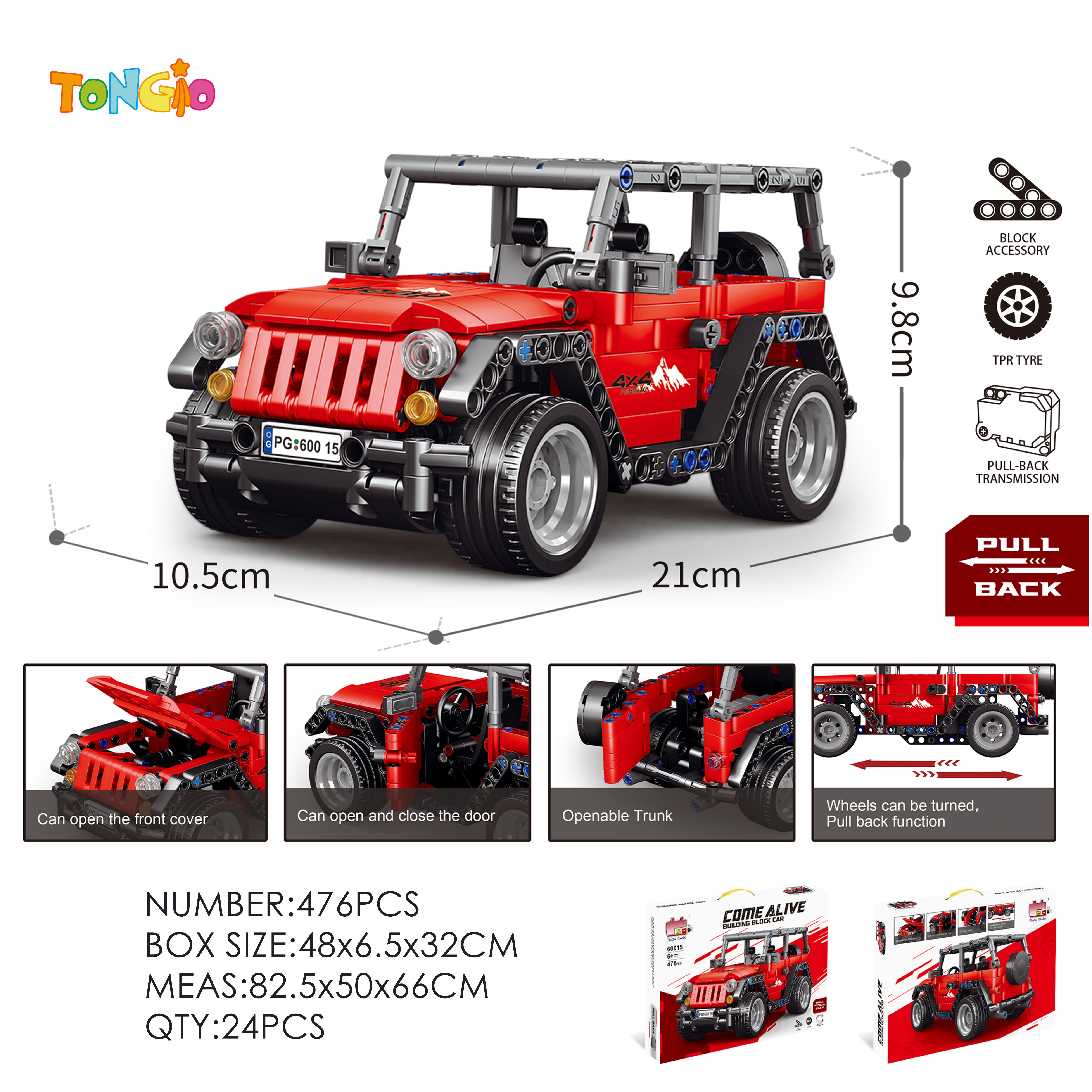 Building Block Springback Technology Car - Wrangler TT14946