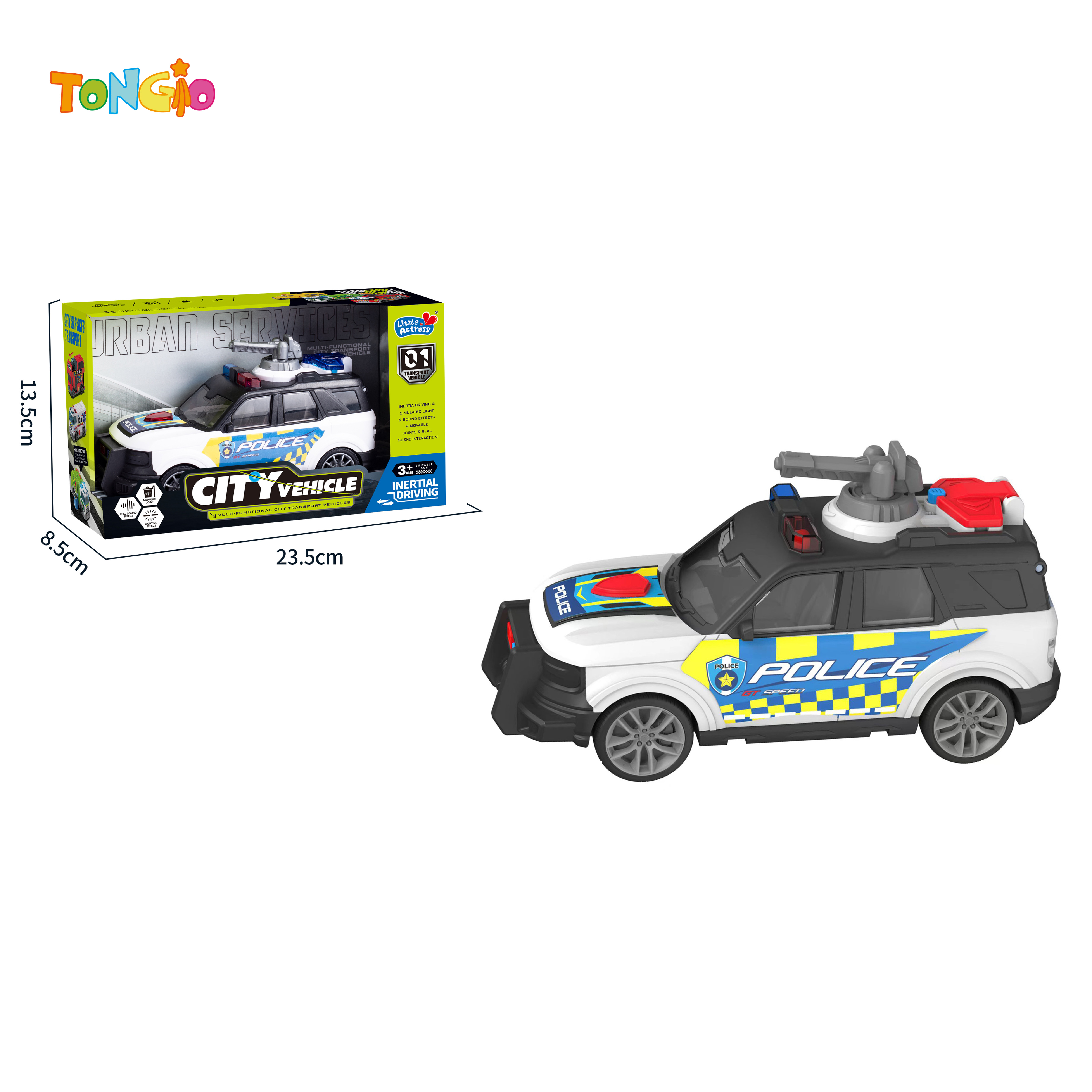 Police Car Inertia Car with Light & Sound TT17829