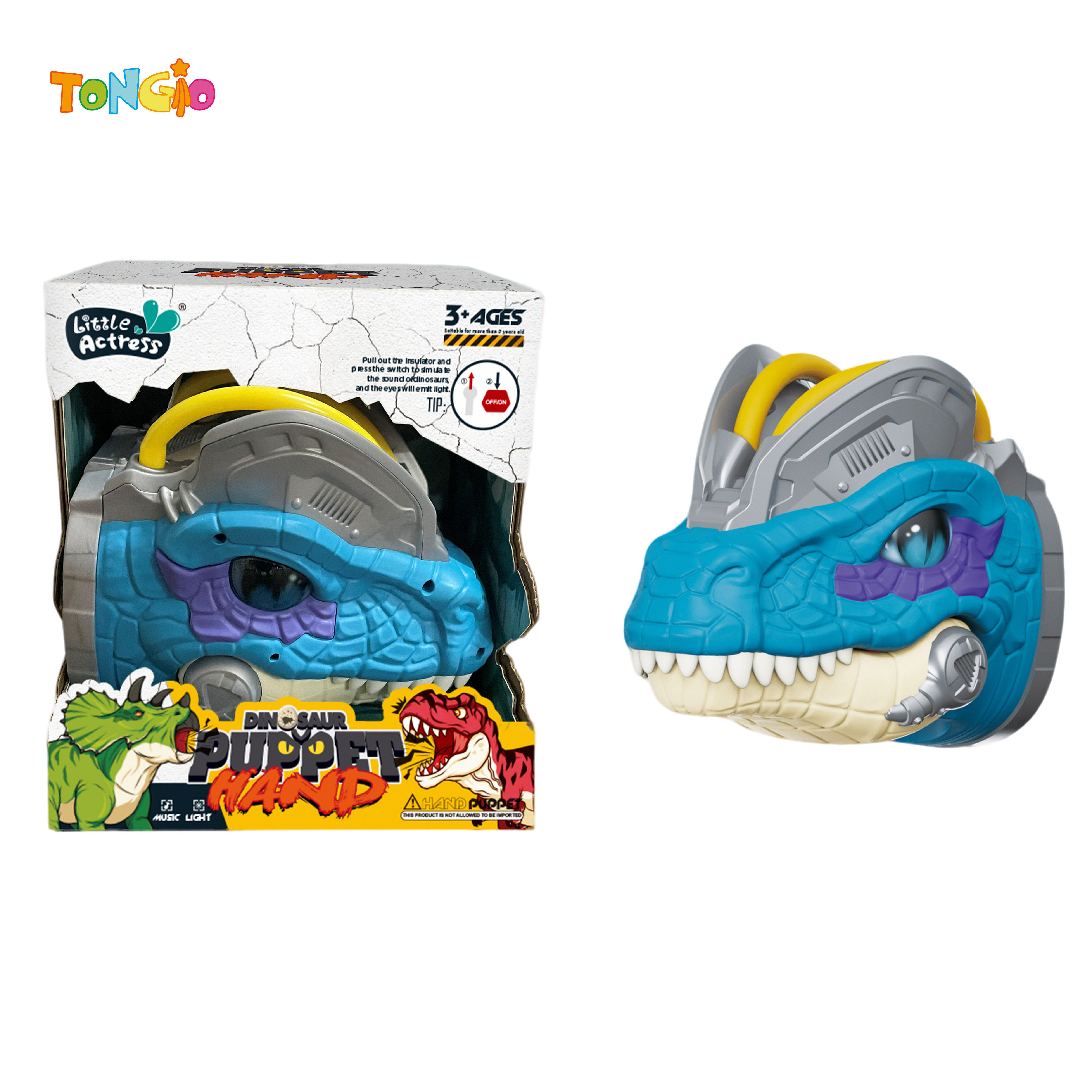 Double-crowned dragon hand puppet head TT17789