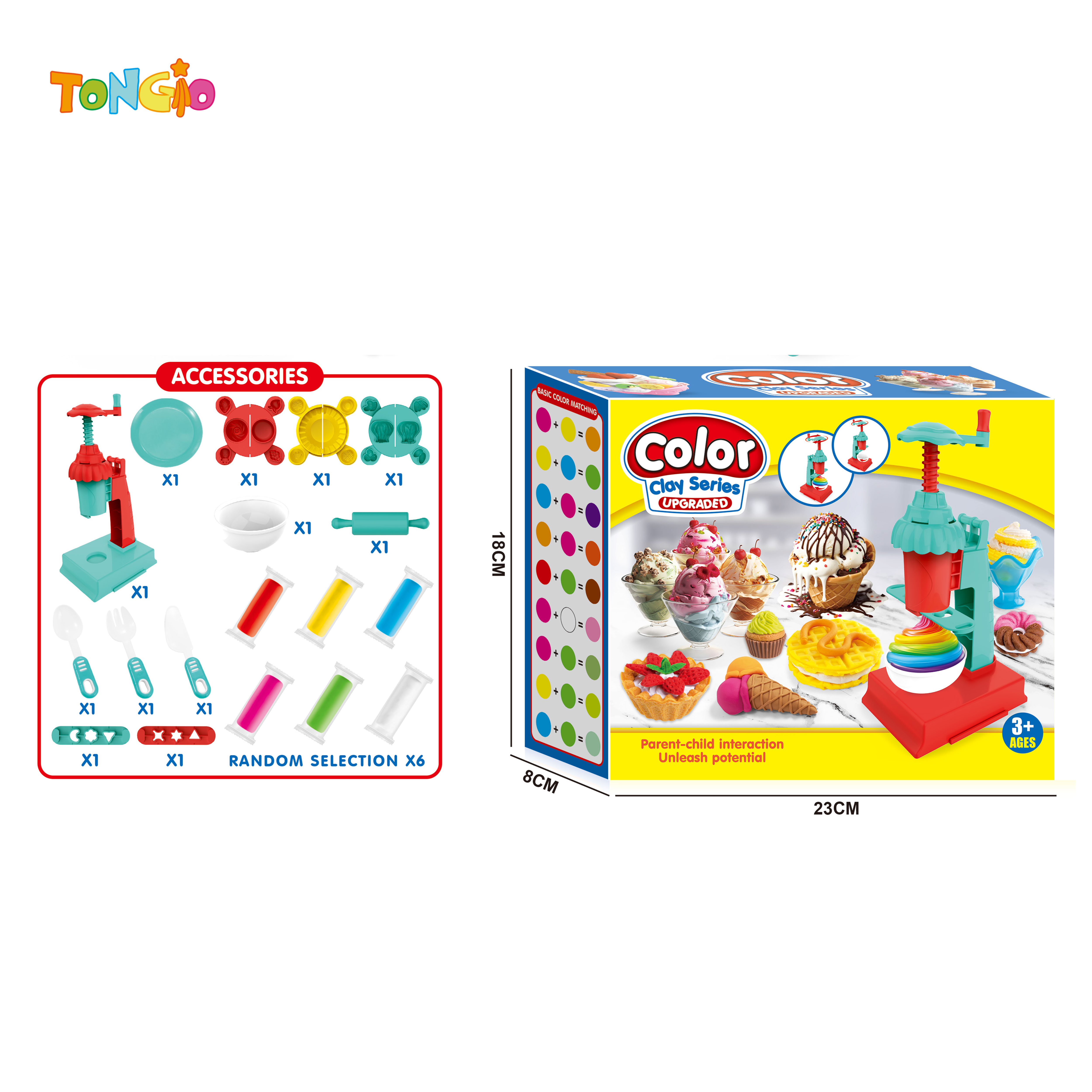 Hand-cranked mini ice cream maker and modeling clay DIY set TT19351