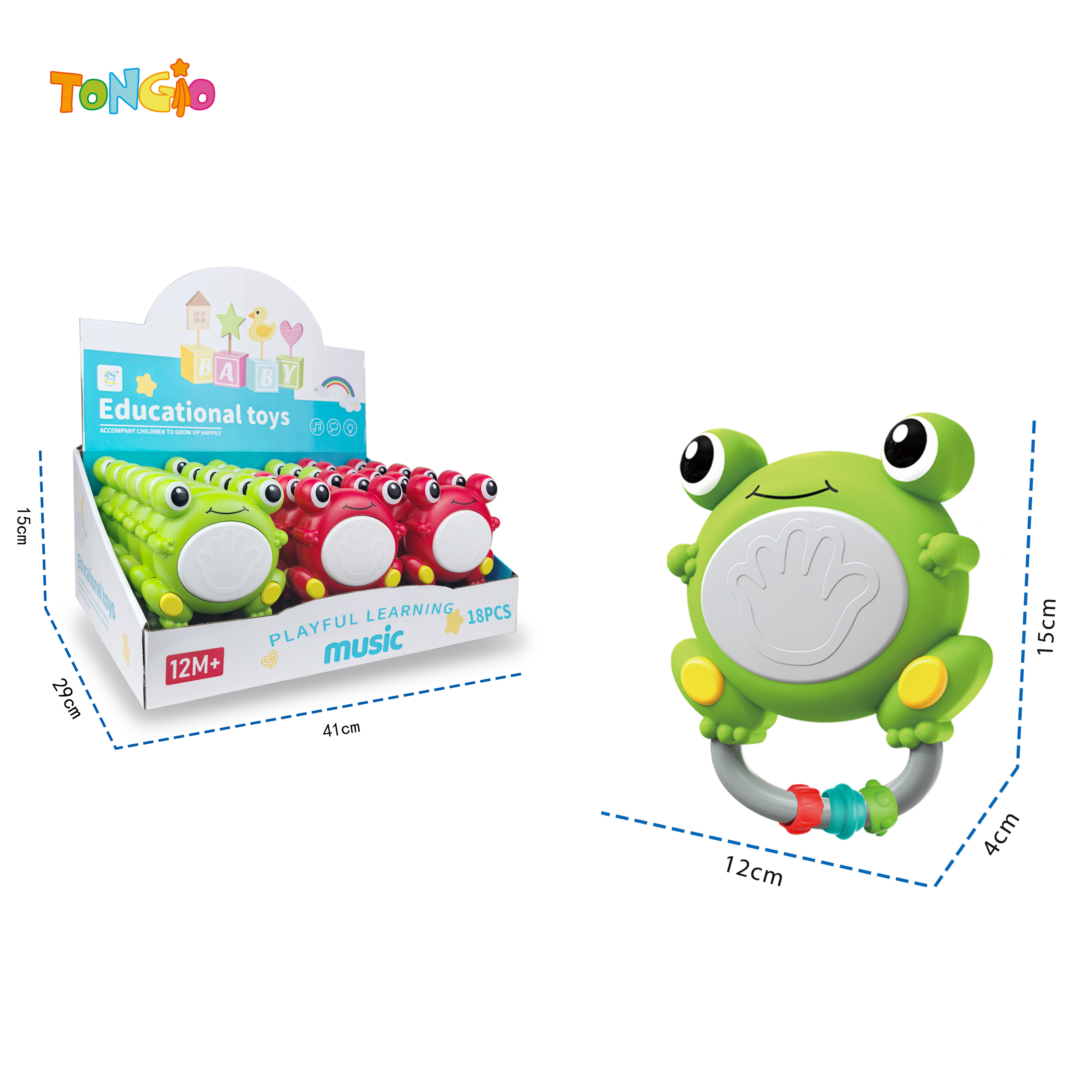 Infant and Toddler Light and Music Frog Hand Drum TT19378