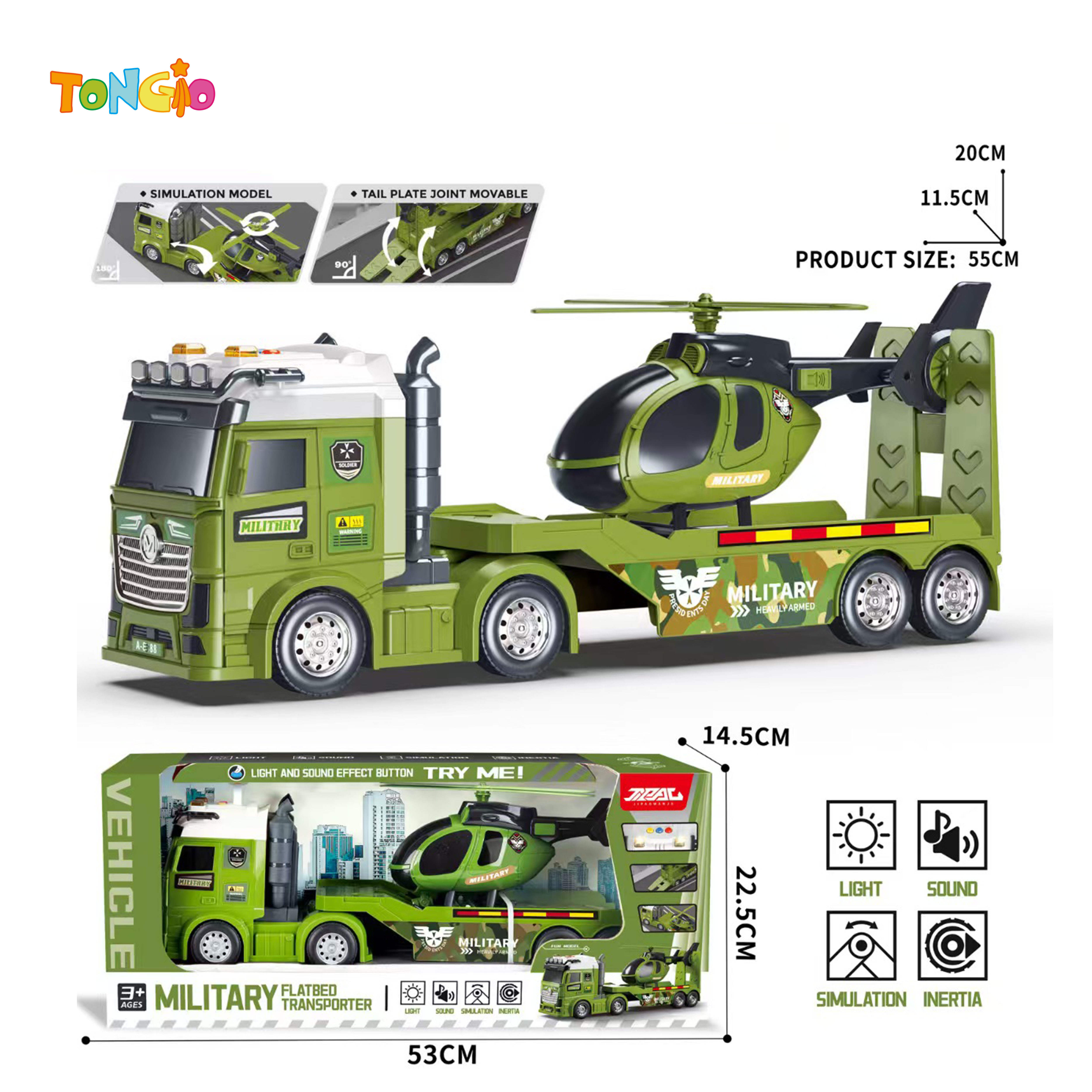Inertial military flatbed transport vehicle TT19601