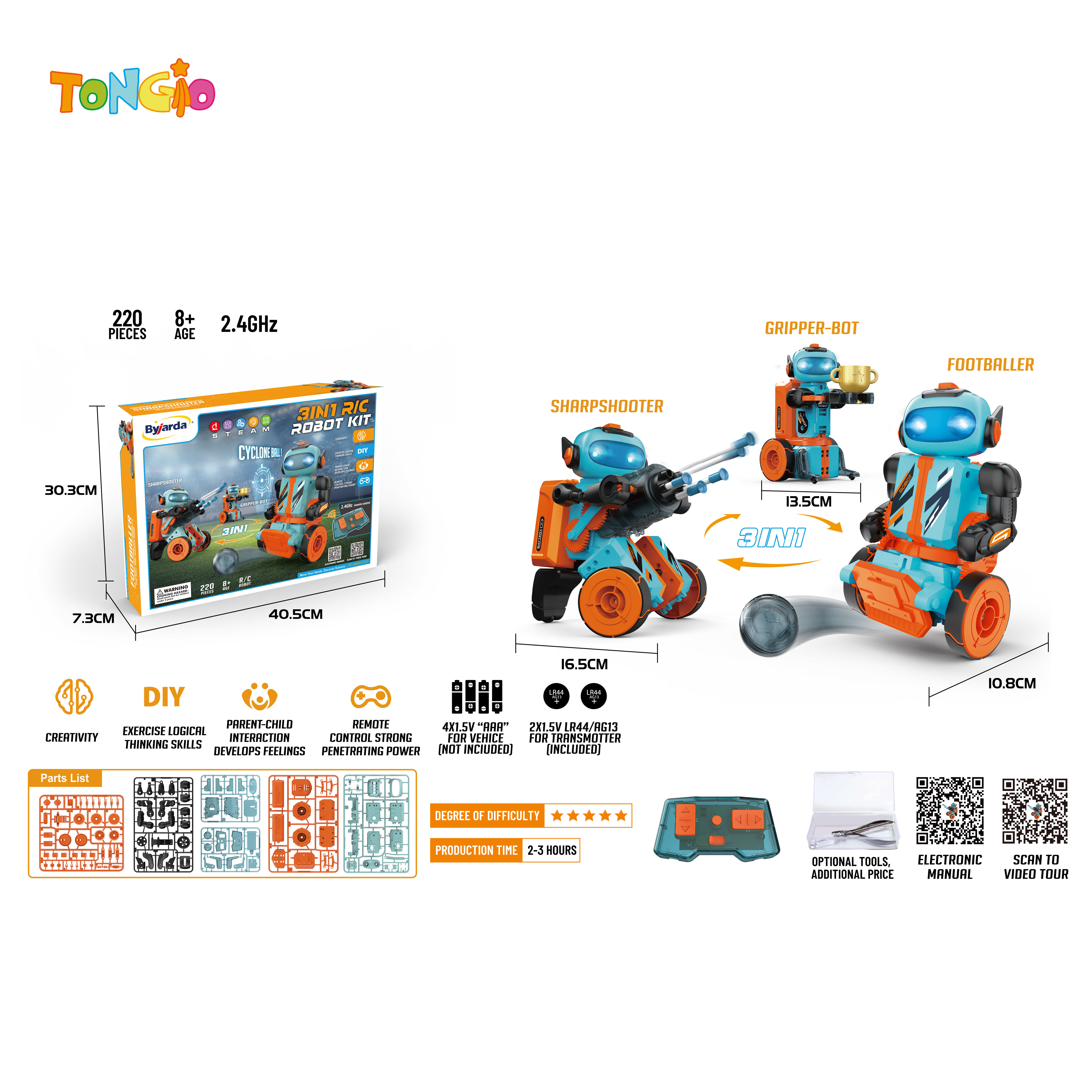 3 in 1 remote control robot TT19629