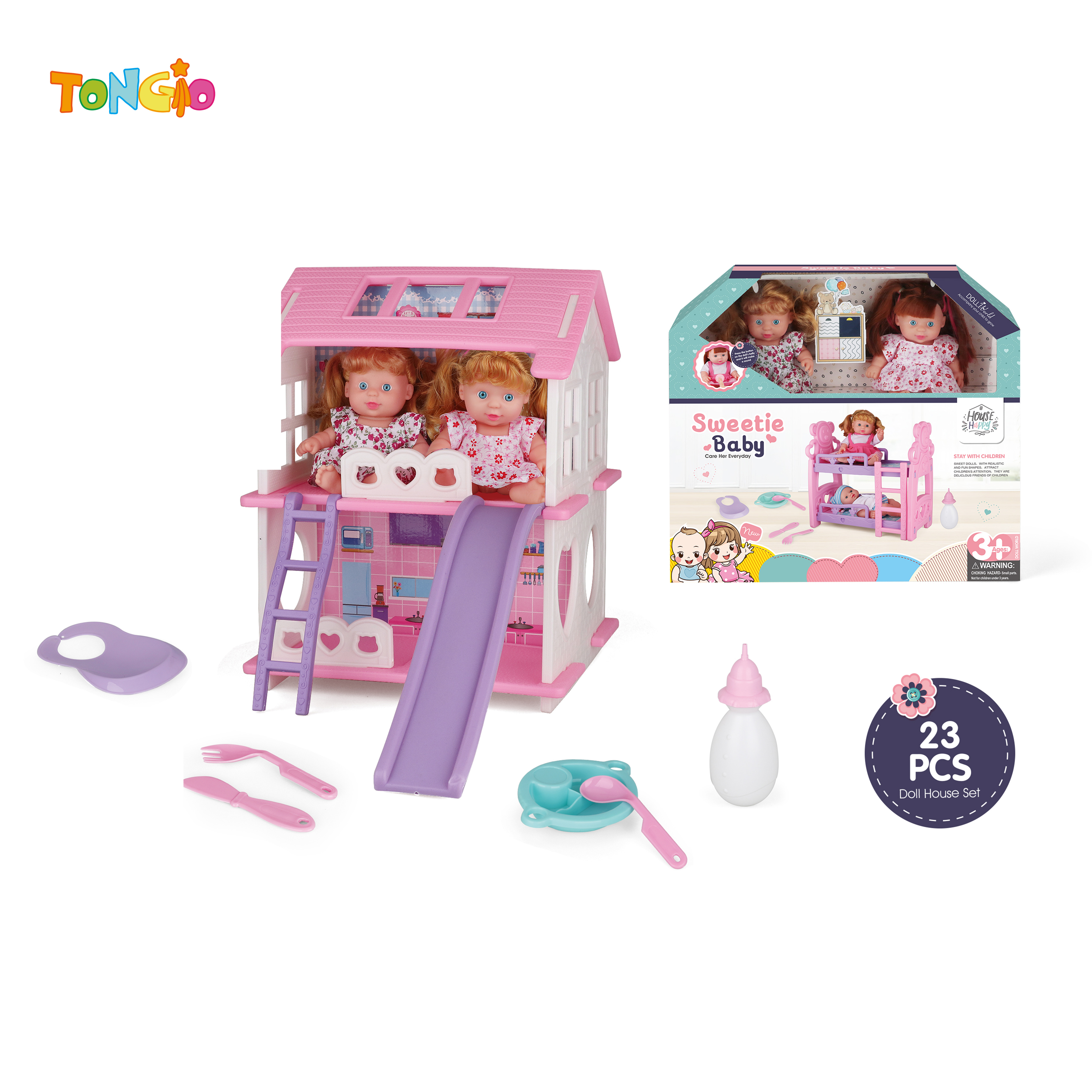 8-inch 2-figure double-story villa set TT19841