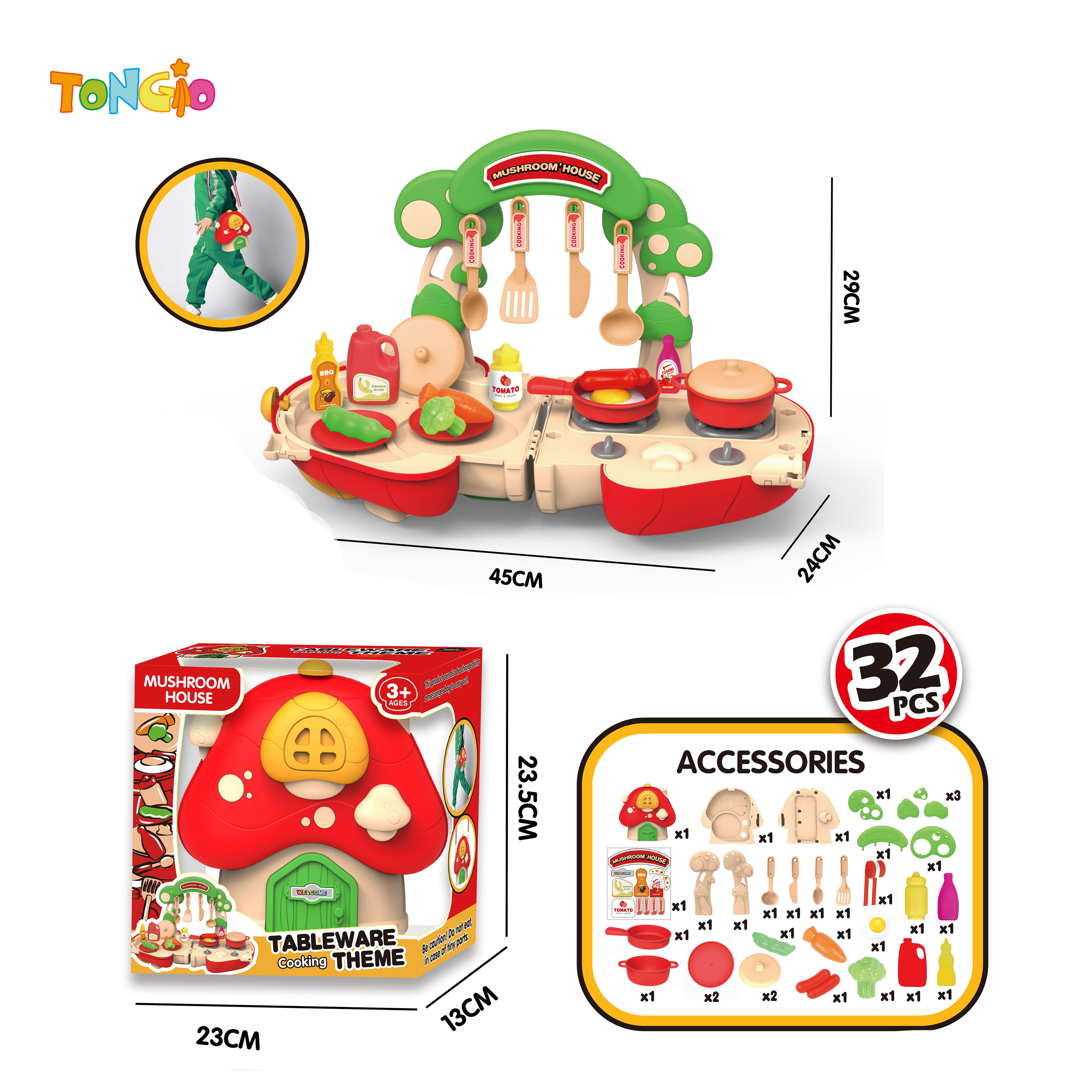 Mushroom Crossbody Bag with Cutlery Set TT009