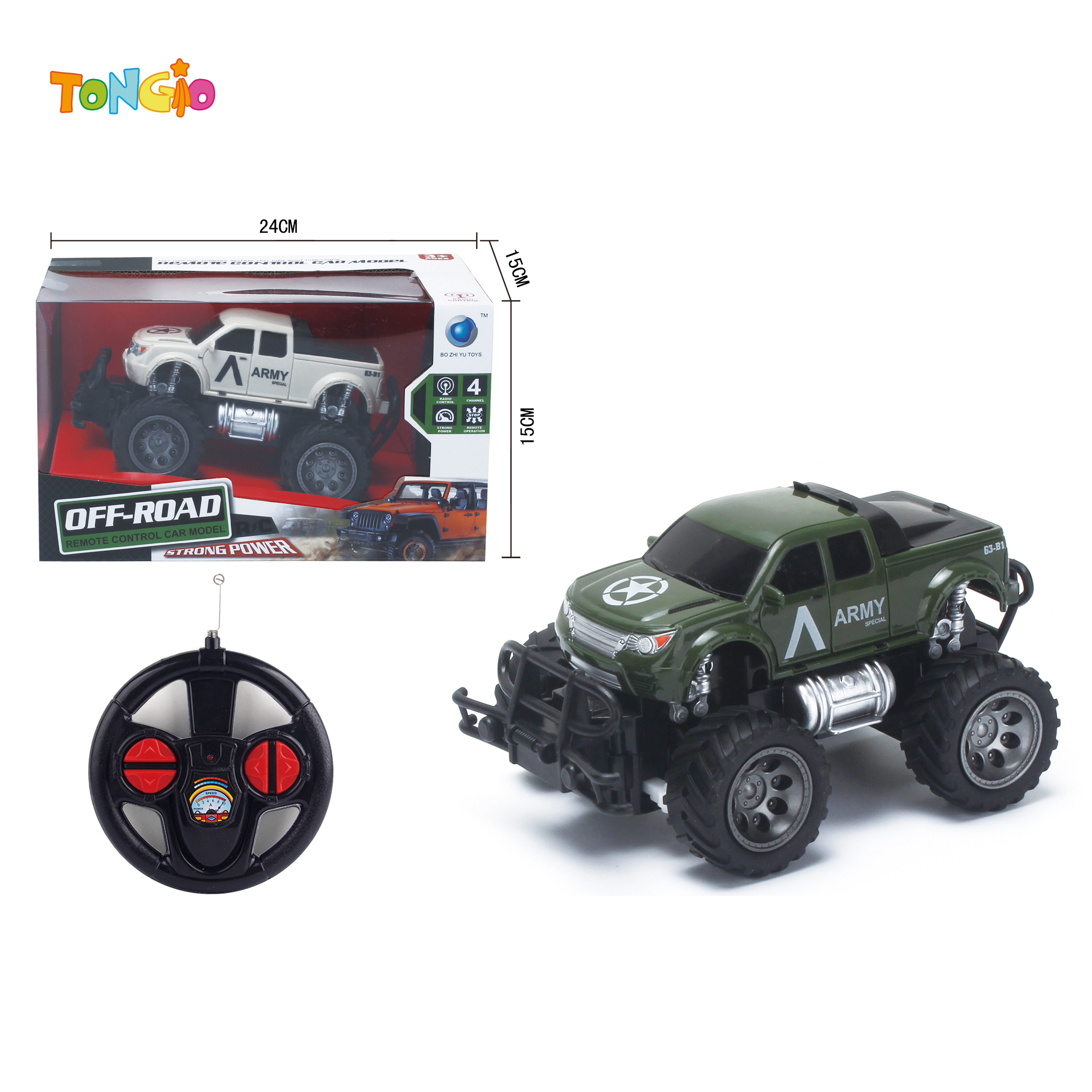 Remote-Controlled Pickup Truck Military Vehicle TT20534