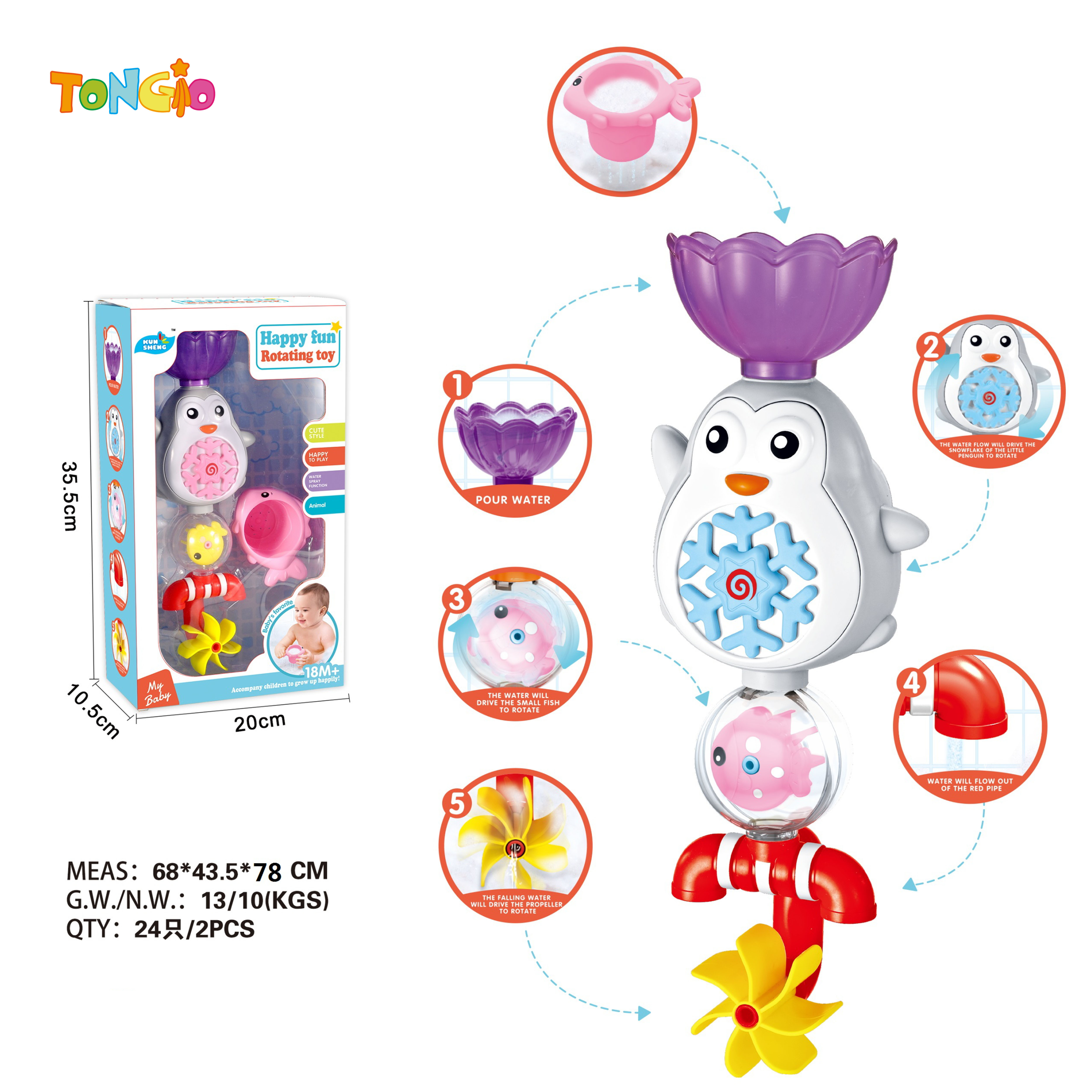 Bathroom Penguin Single Tube Spinner TT20694