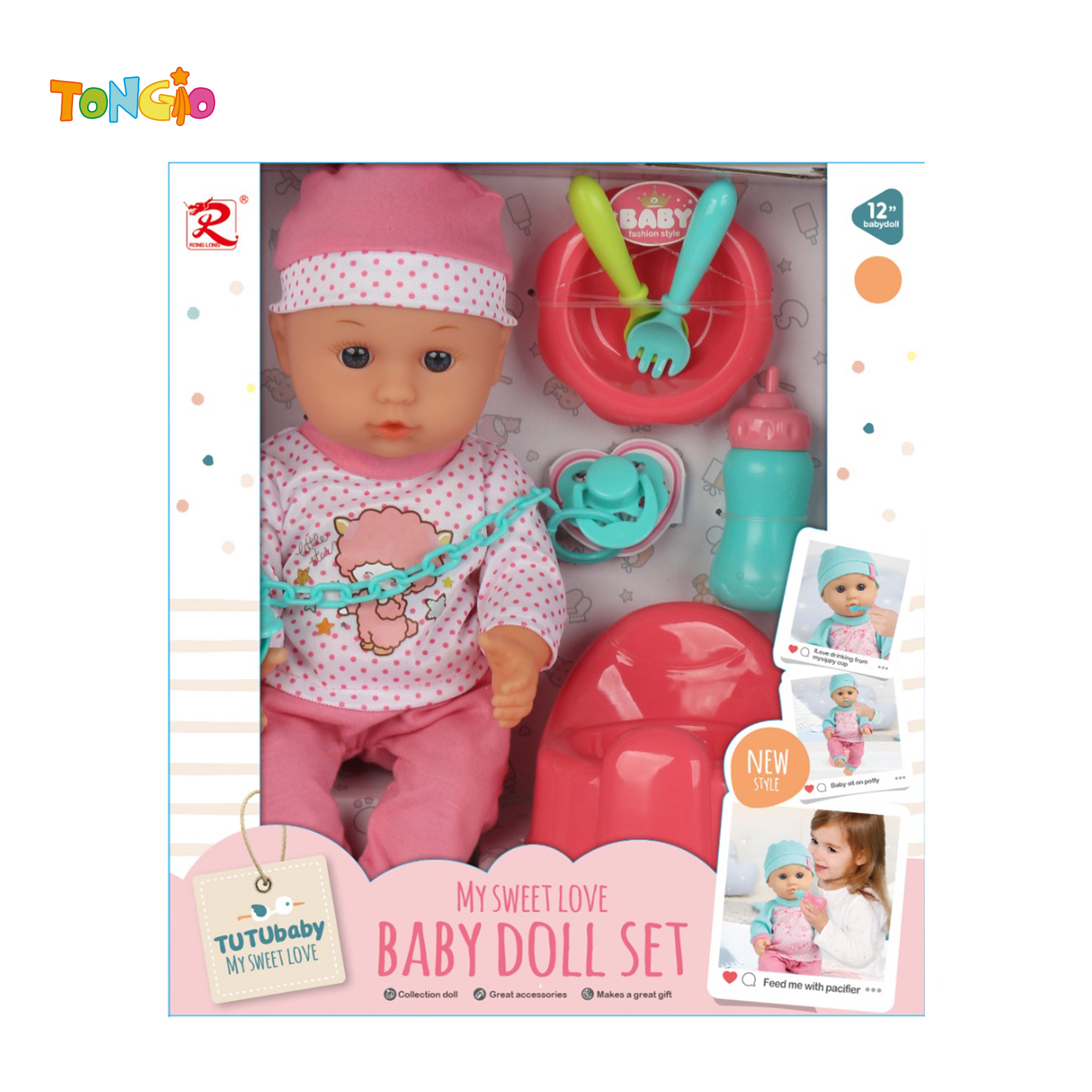 12 inch doll with toilet and tableware TT21225