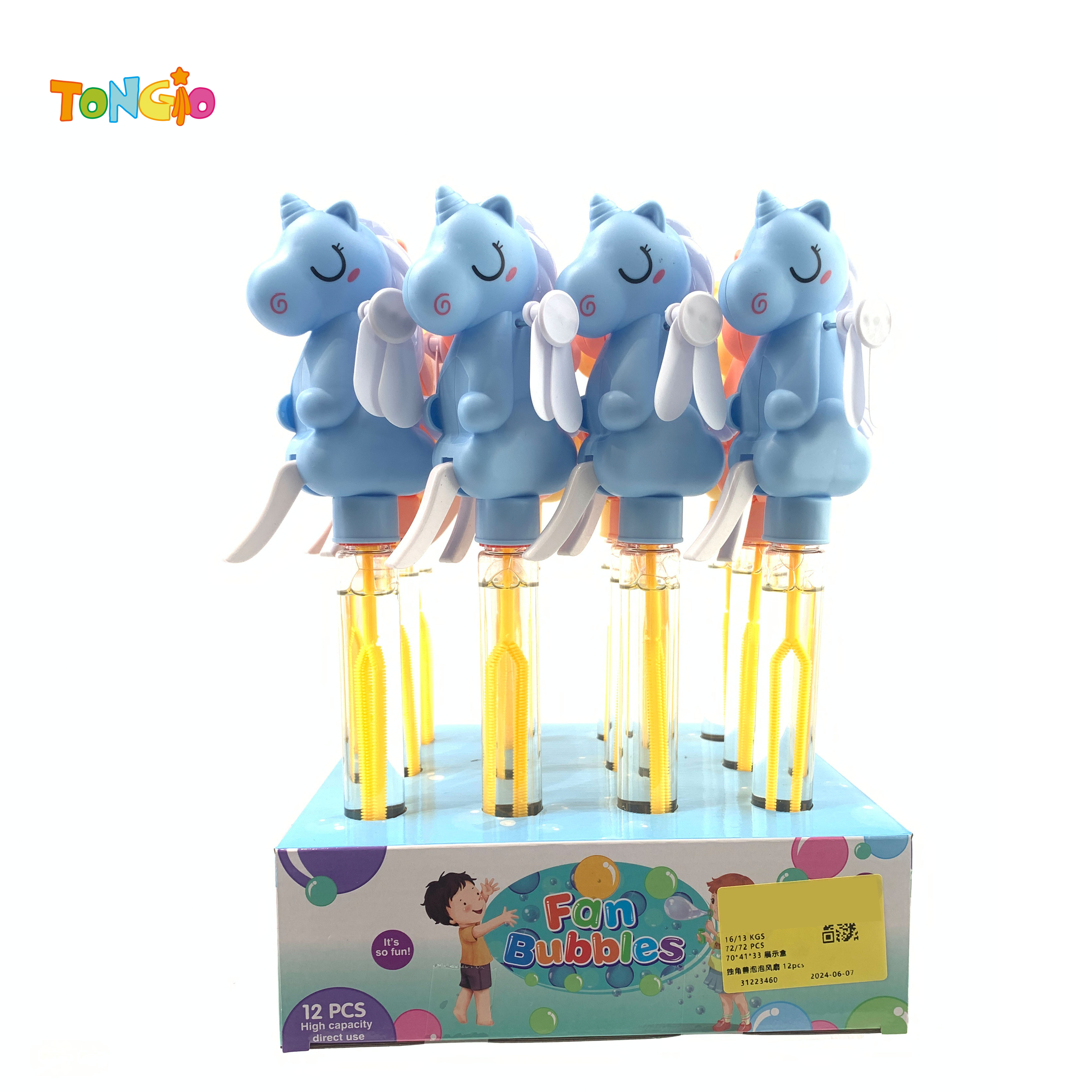 Unicorn bubble fan 12pcs TT21247