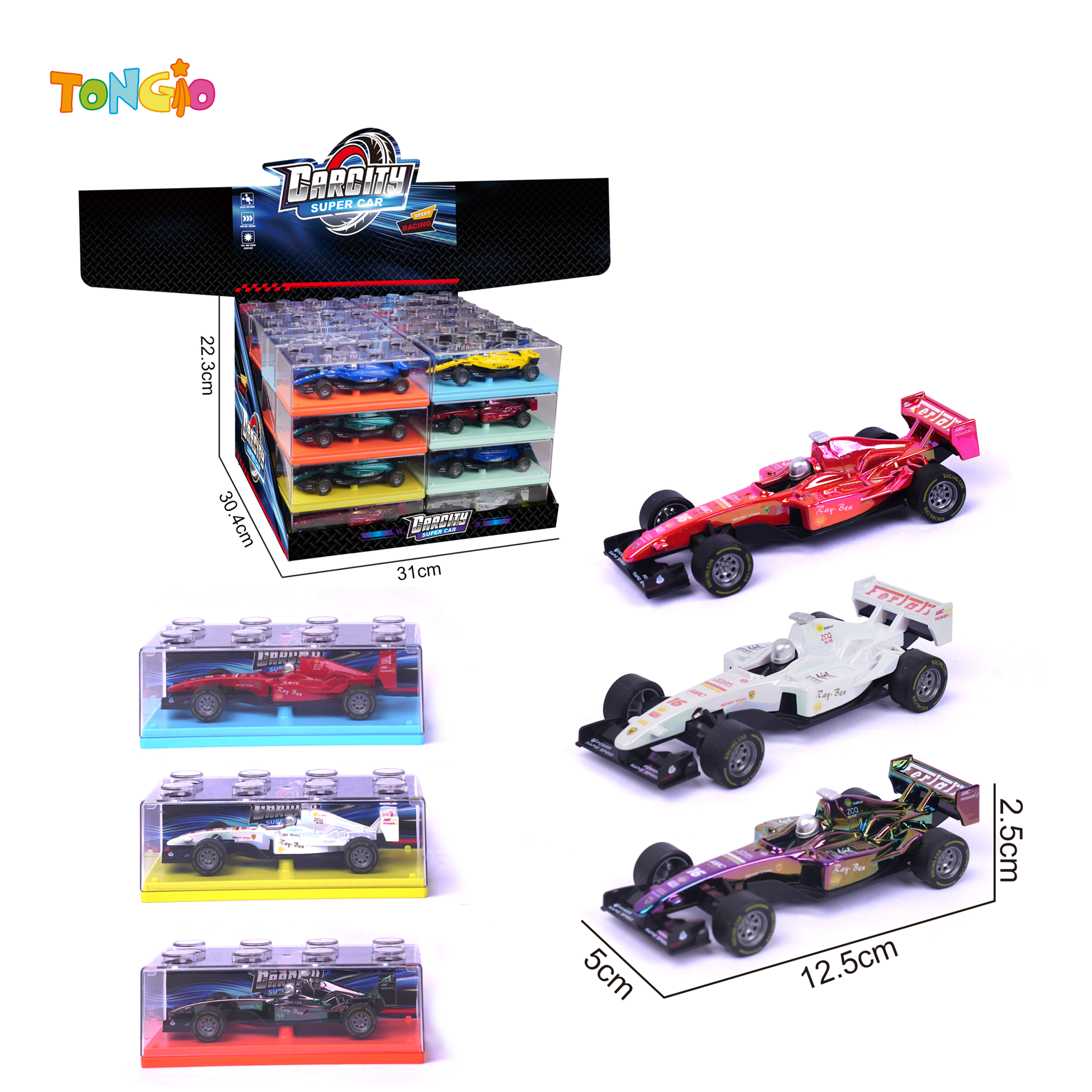 1:36 Rainbow Pull-Back Alloy Car TT21358