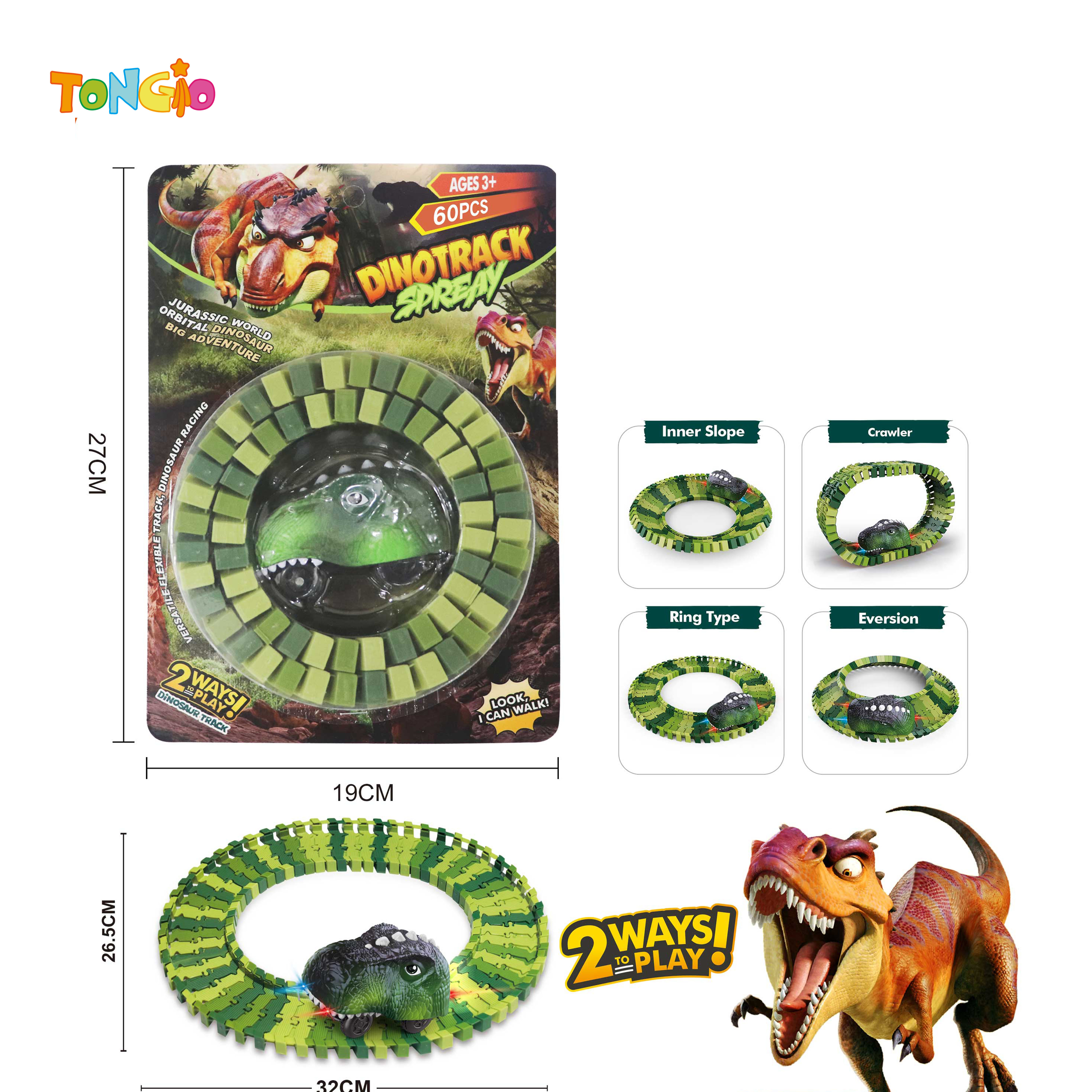 Electric Track Dinosaur with Lights TT21362