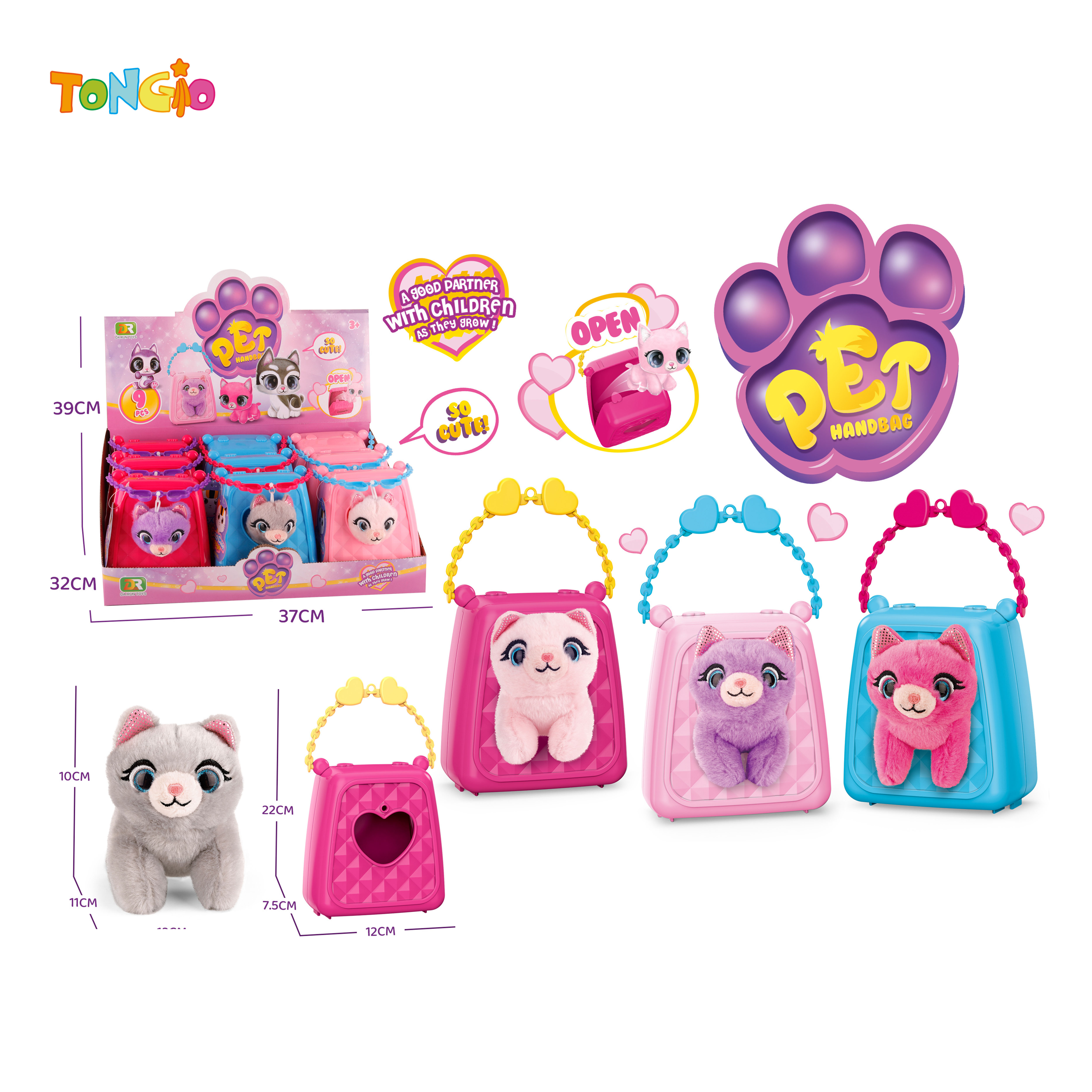 Crystal eye plush cat handbag TT21387