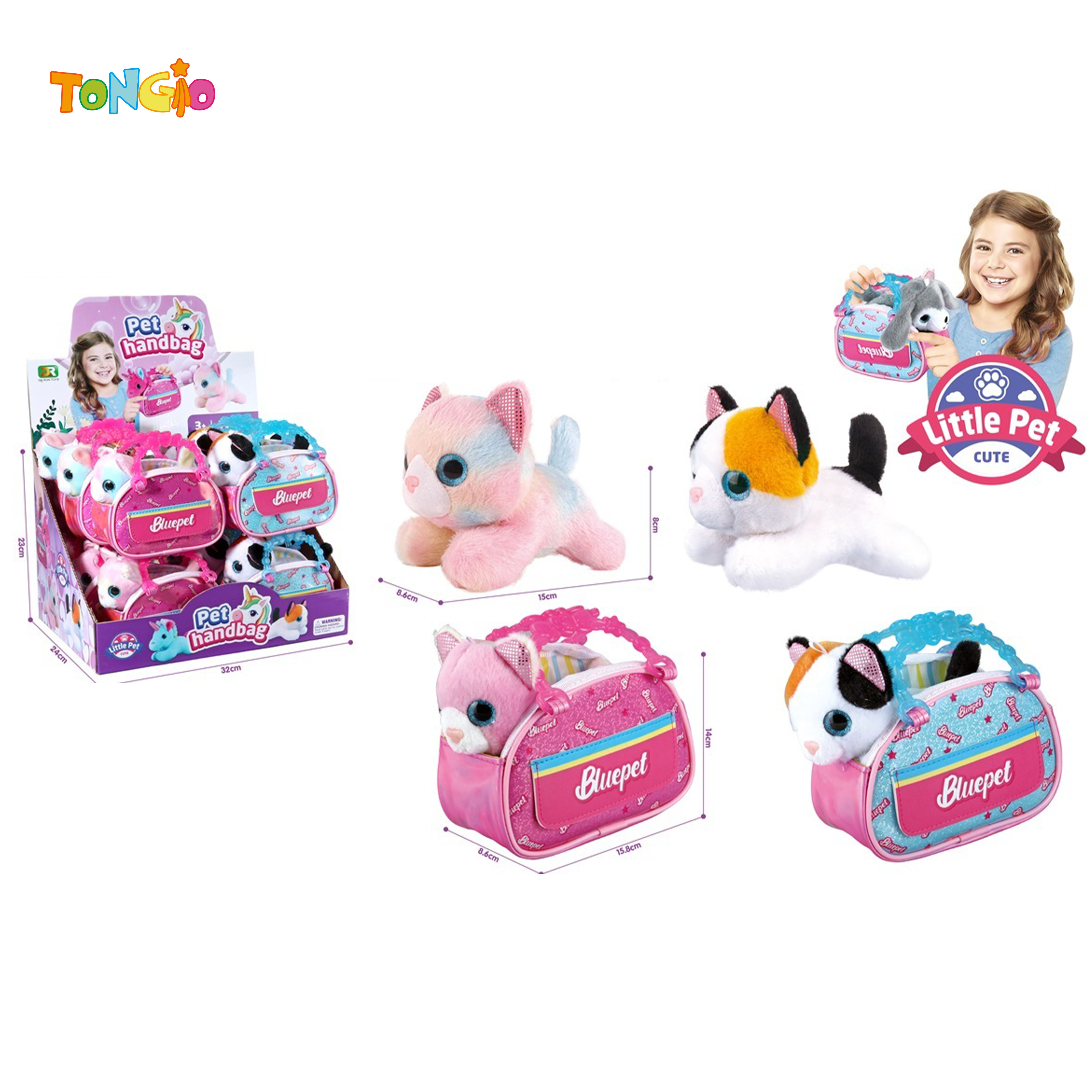 Fluffy cat leather handbag TT21400