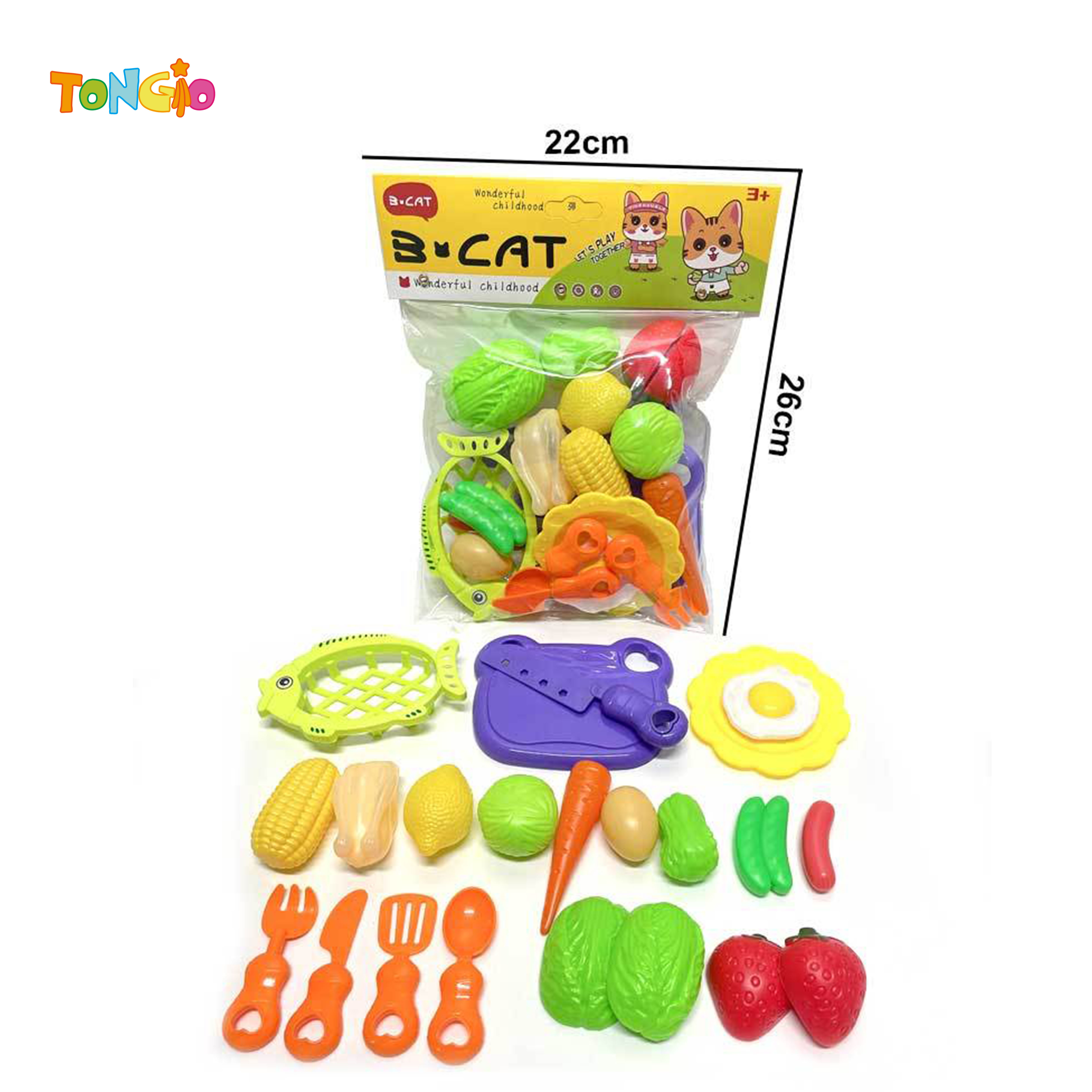Cartoon Educational Tableware Simulation Kitchen Cutting Fun Set Toy TT21446
