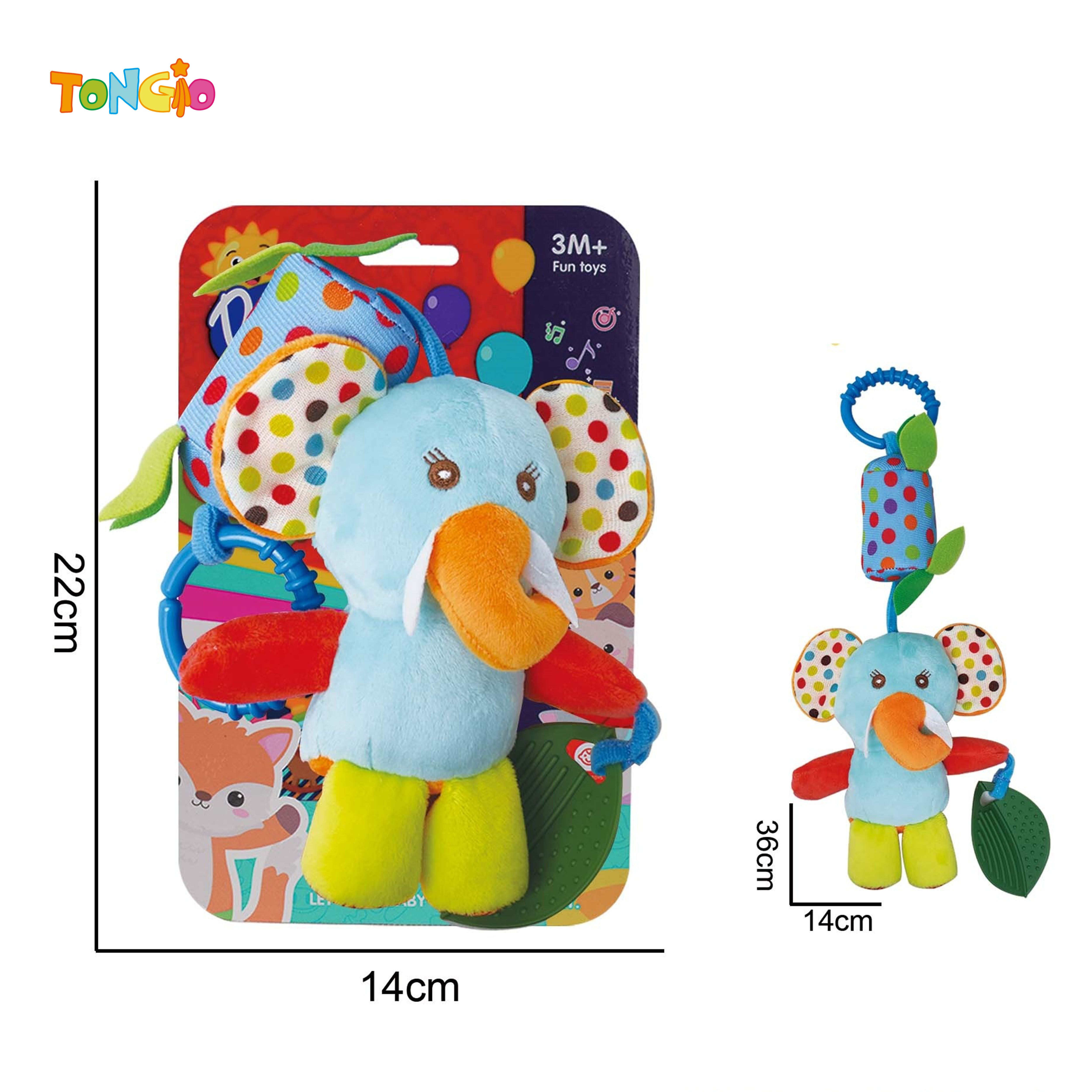Baby Puzzle Plush Packing Toy Baby Elephant Hanging Bed Wind Bell TT21456