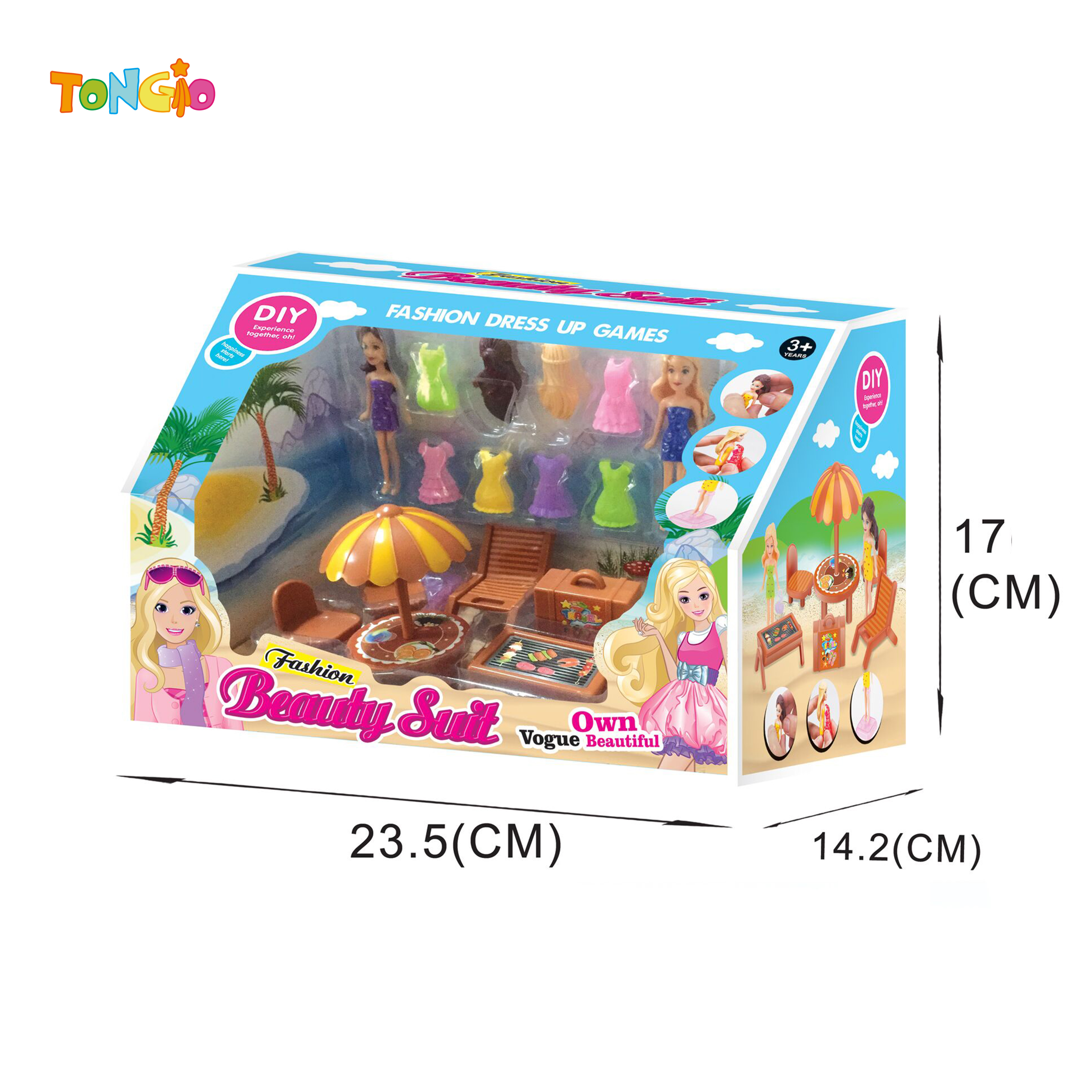 Beautiful Girl Dress-Up Sun Umbrella Table & Chair Set TT21576