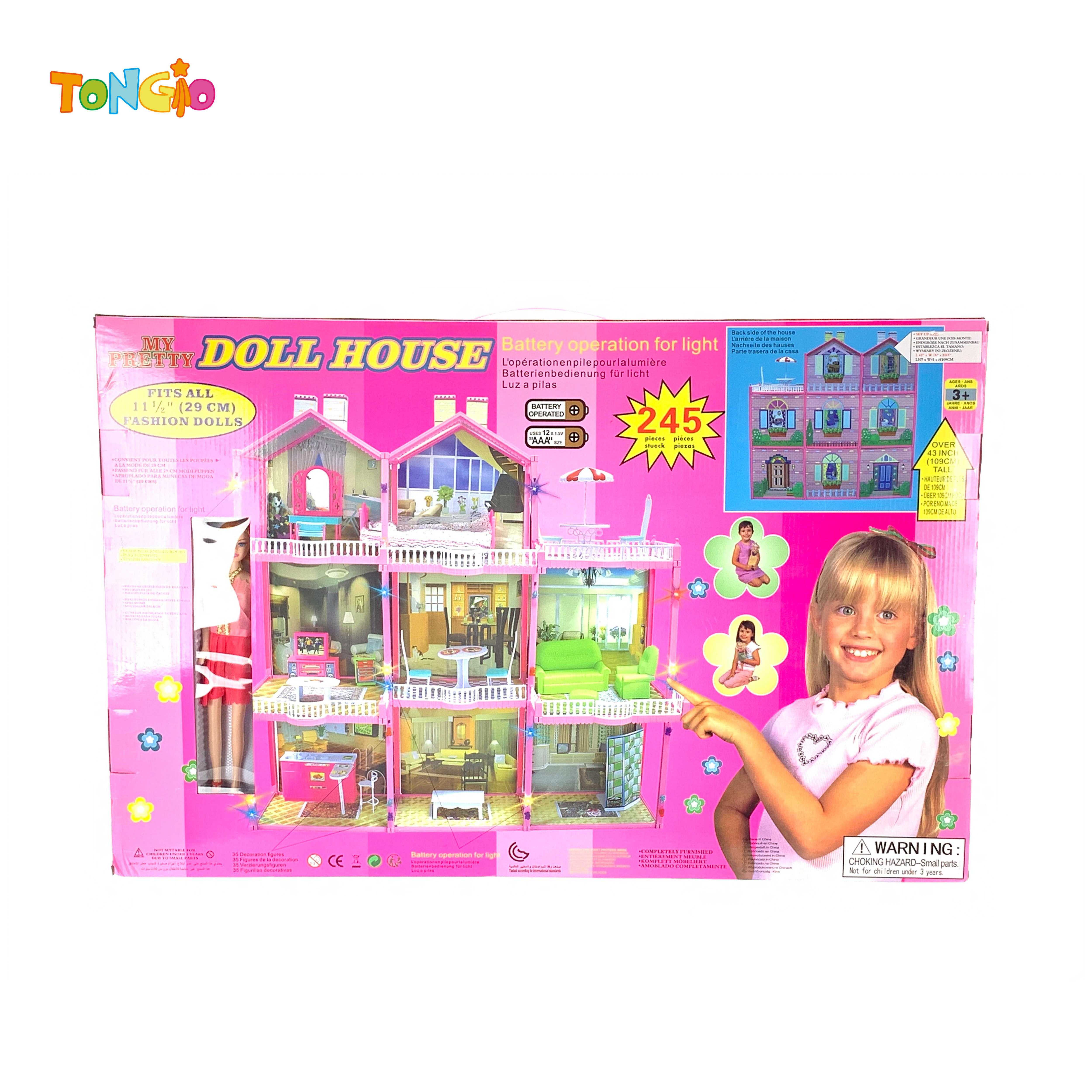 There is barbie in the assembled doll house TT21710