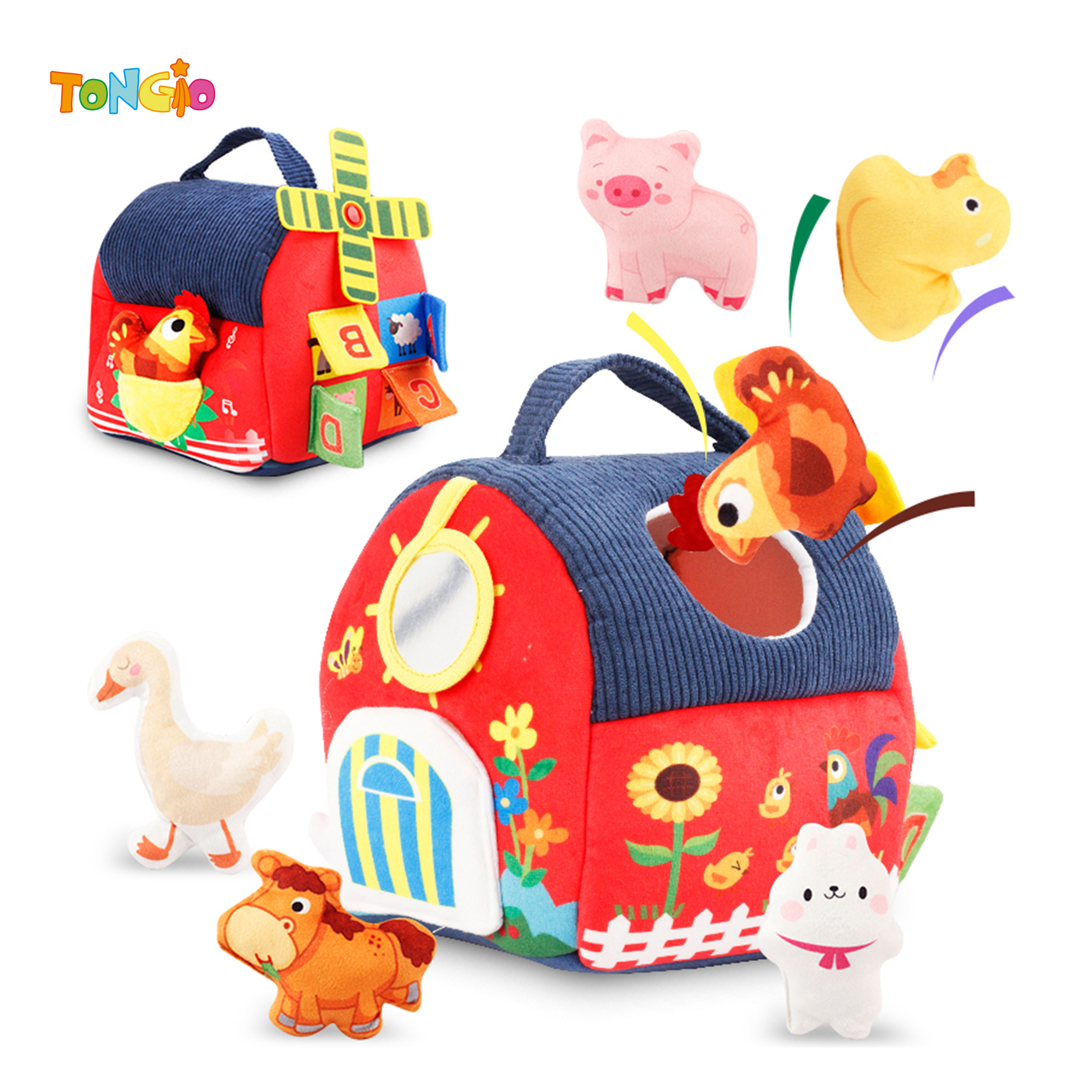Animal farmhouse with windmill + 6 animals TT21764