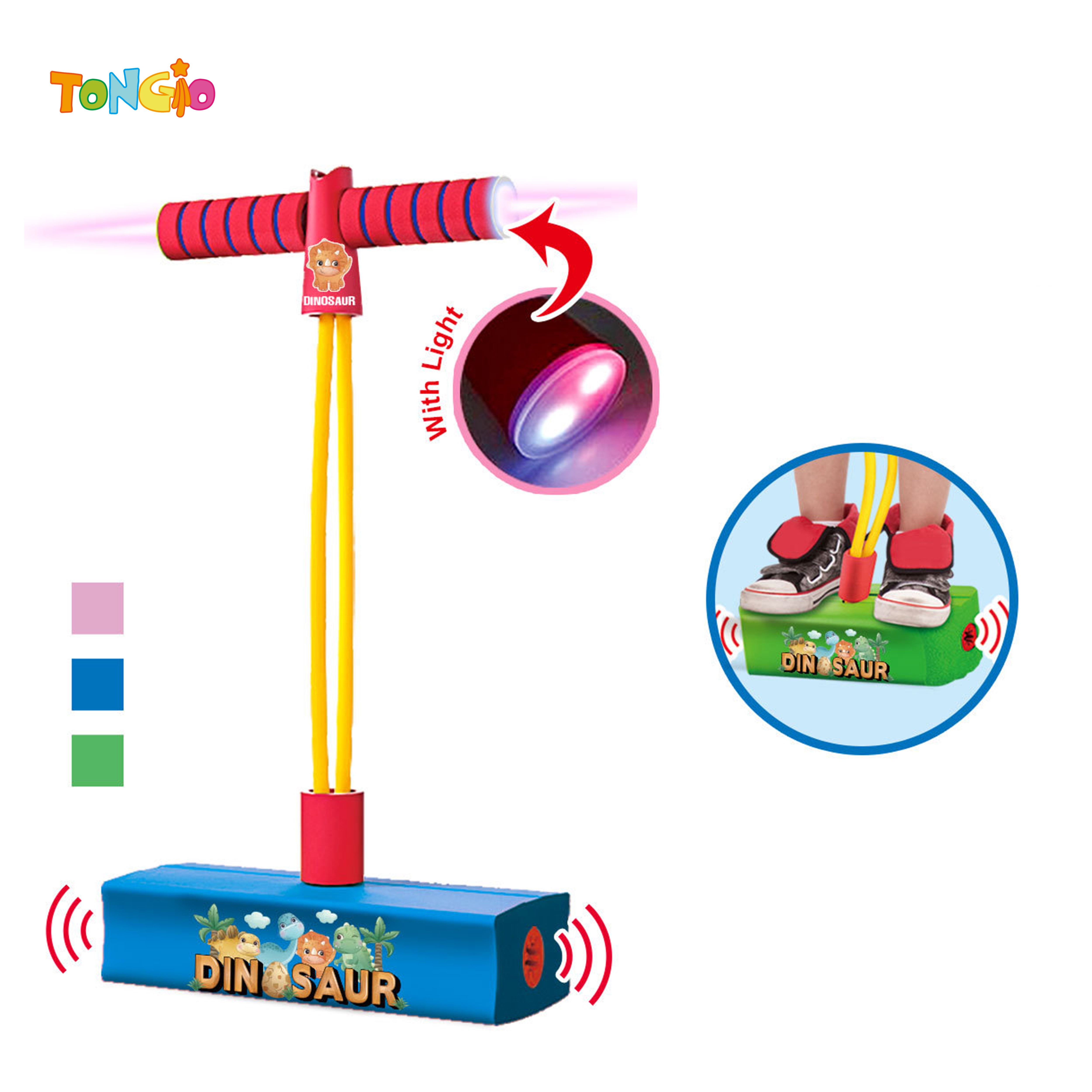 Silbato infantil bb con luz rana saltarina - con diseño de dinosaurio TT21741