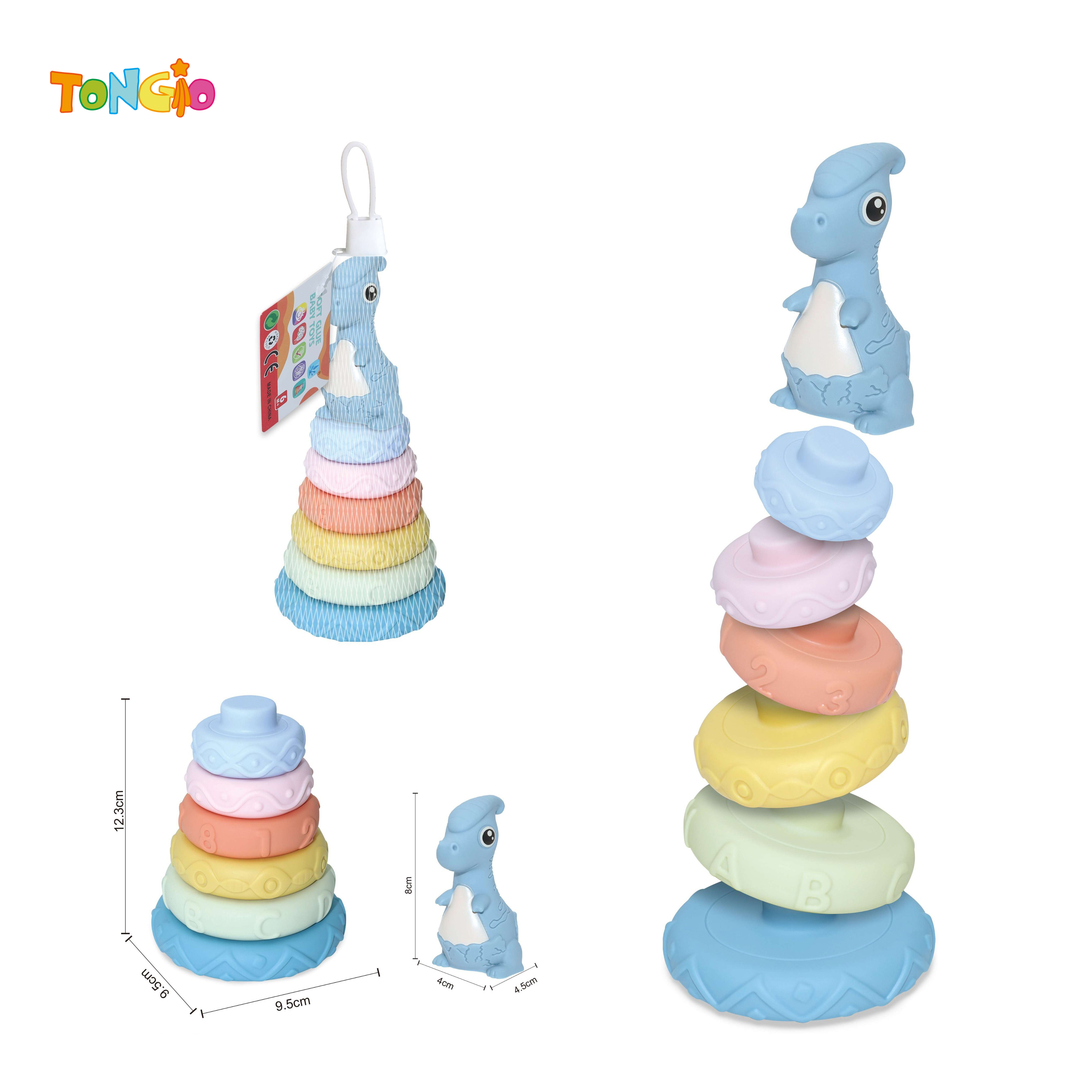 Juego de apilamiento dinosaurios de goma suave 7pcs TT21711