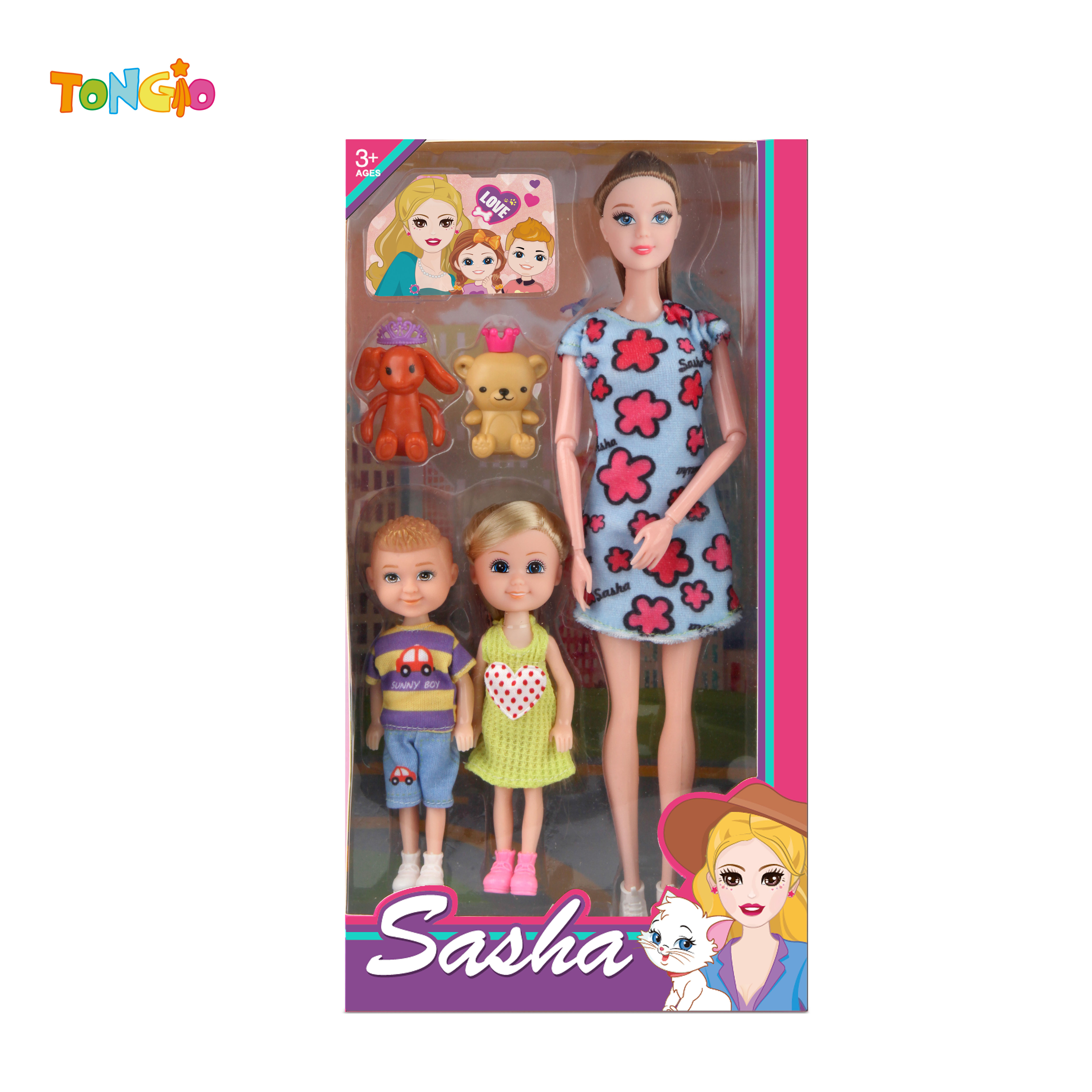 11.5 inch doll with 6 inch boy doll girl doll two plush dolls TT21879
