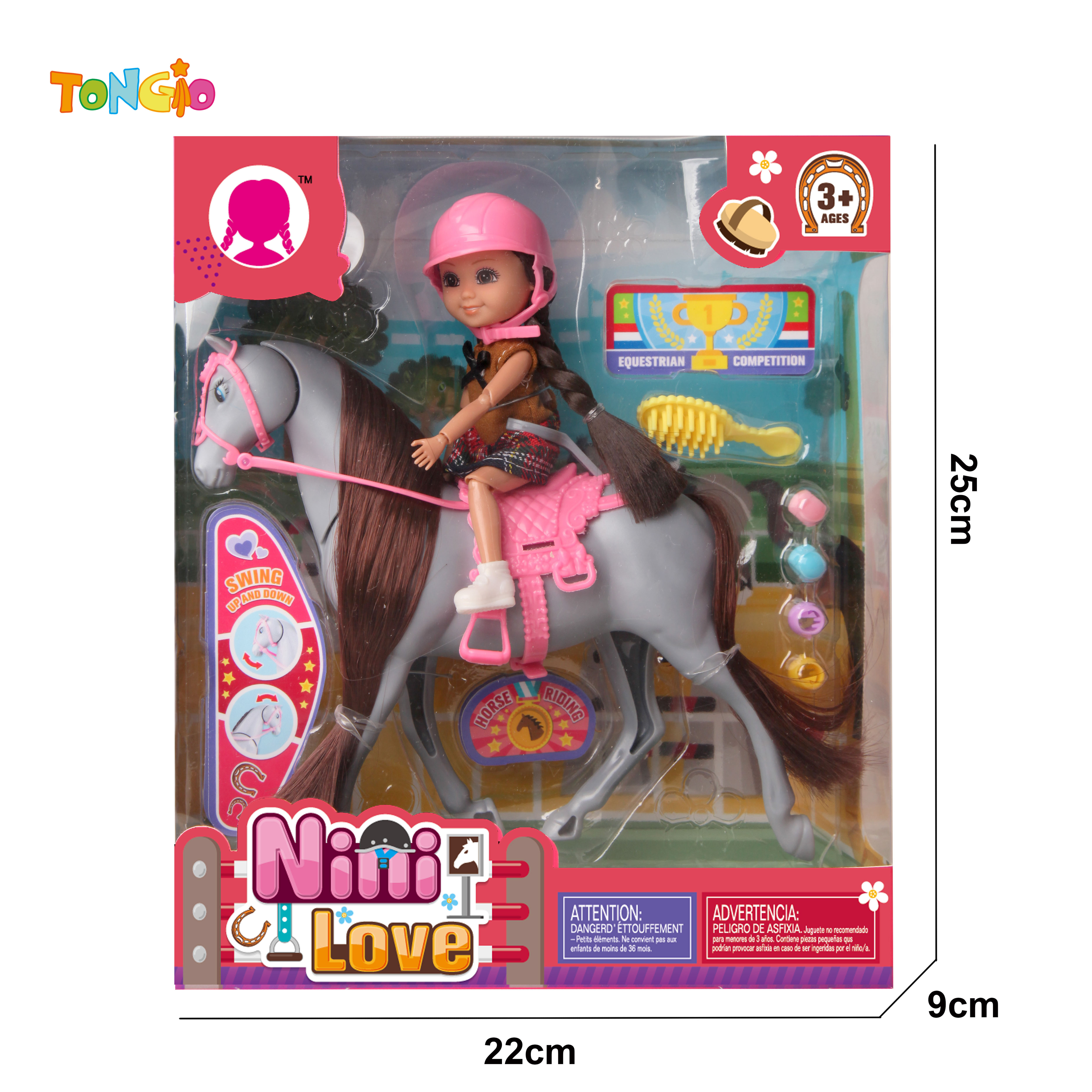6 inch articulated doll barbie with knight horse saddle hat comb horse accessories TT21925
