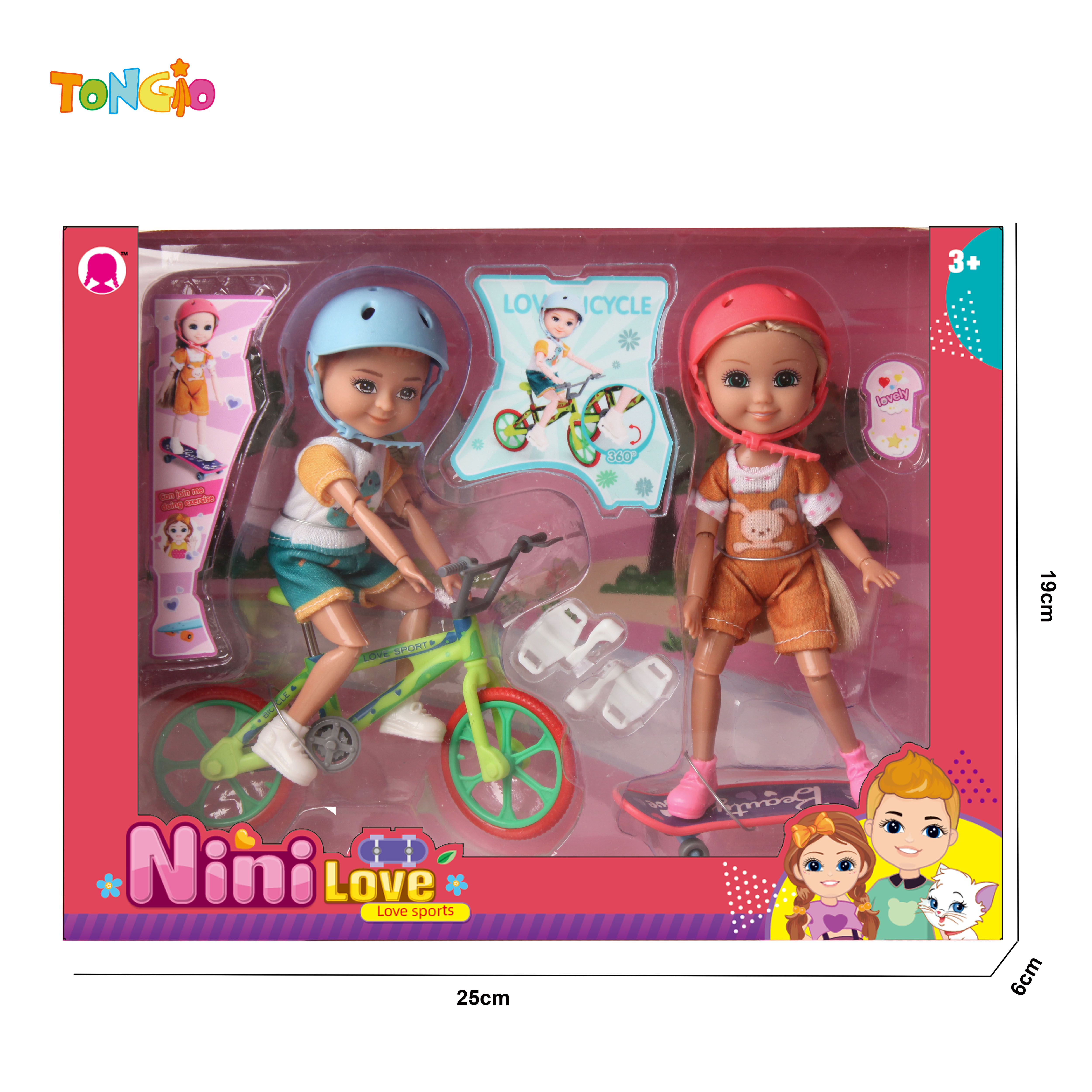 6 inch articulated boy doll girl doll with bicycle scooter TT21944