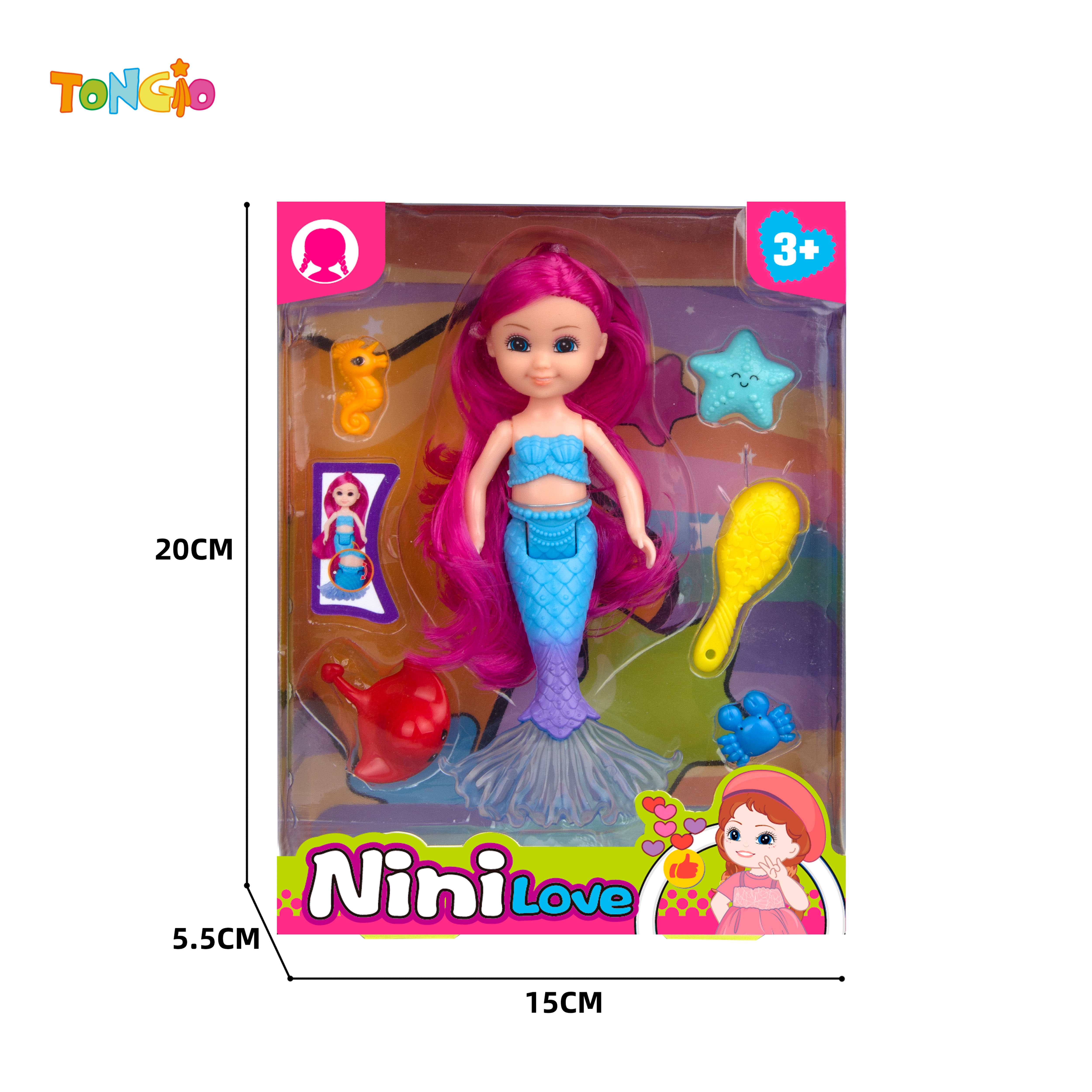 6 inch mermaid with sea animals comb TT21972