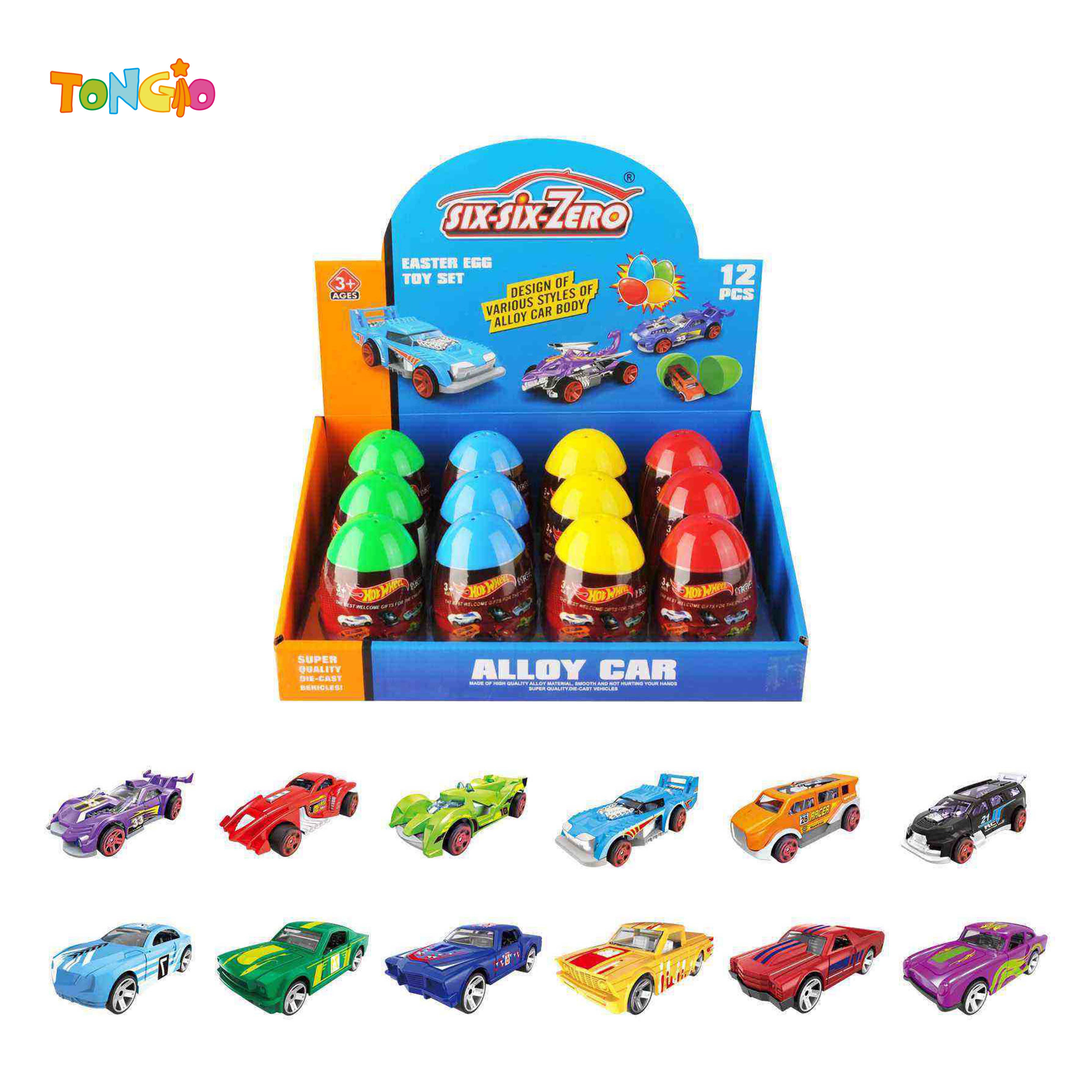 DIECAST SPORTS CAR (12 EGGS AND 12 CARS MIXED TT22191