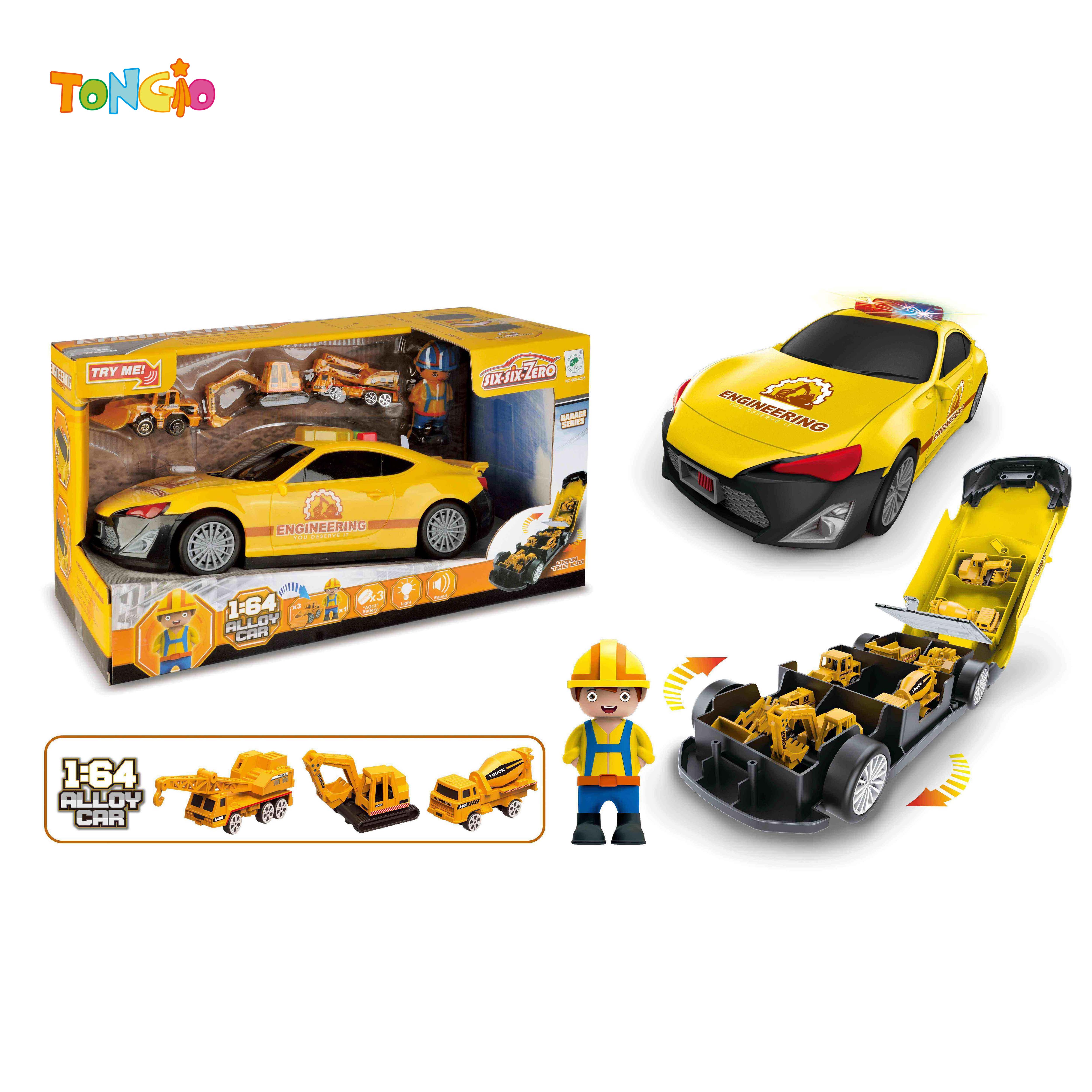 LIGHTING AND MUSIC DIECAST STORAGE PROJECT FREE WAY CAR (WITH 1 CHARACTER AND 3 CARS)(3 AG13 INCLUDING BATTERIES, BATTERY INCLUDED) TT22193
