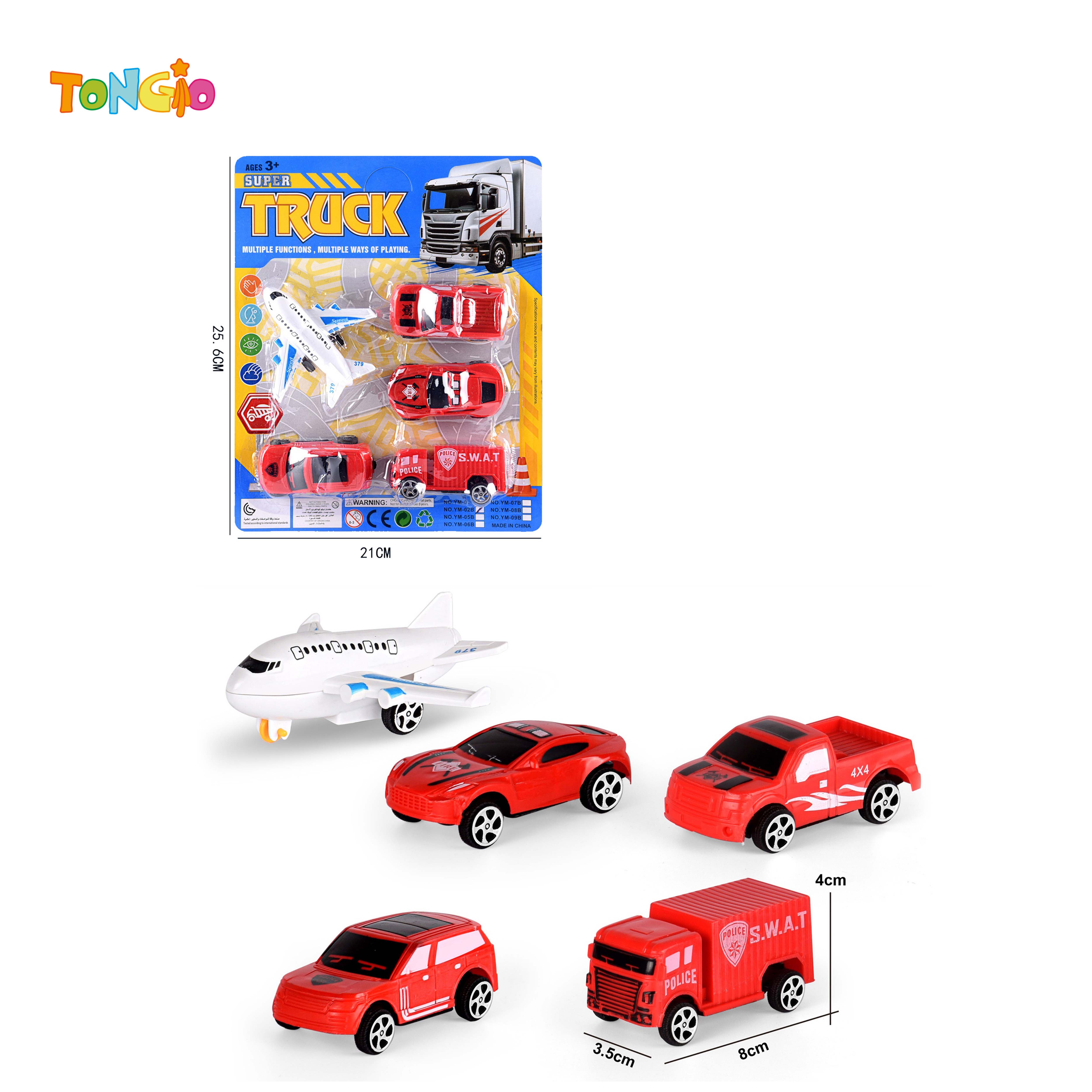 FIRE TRUCK 4 PCS 1 AIRCRAFT TT22223