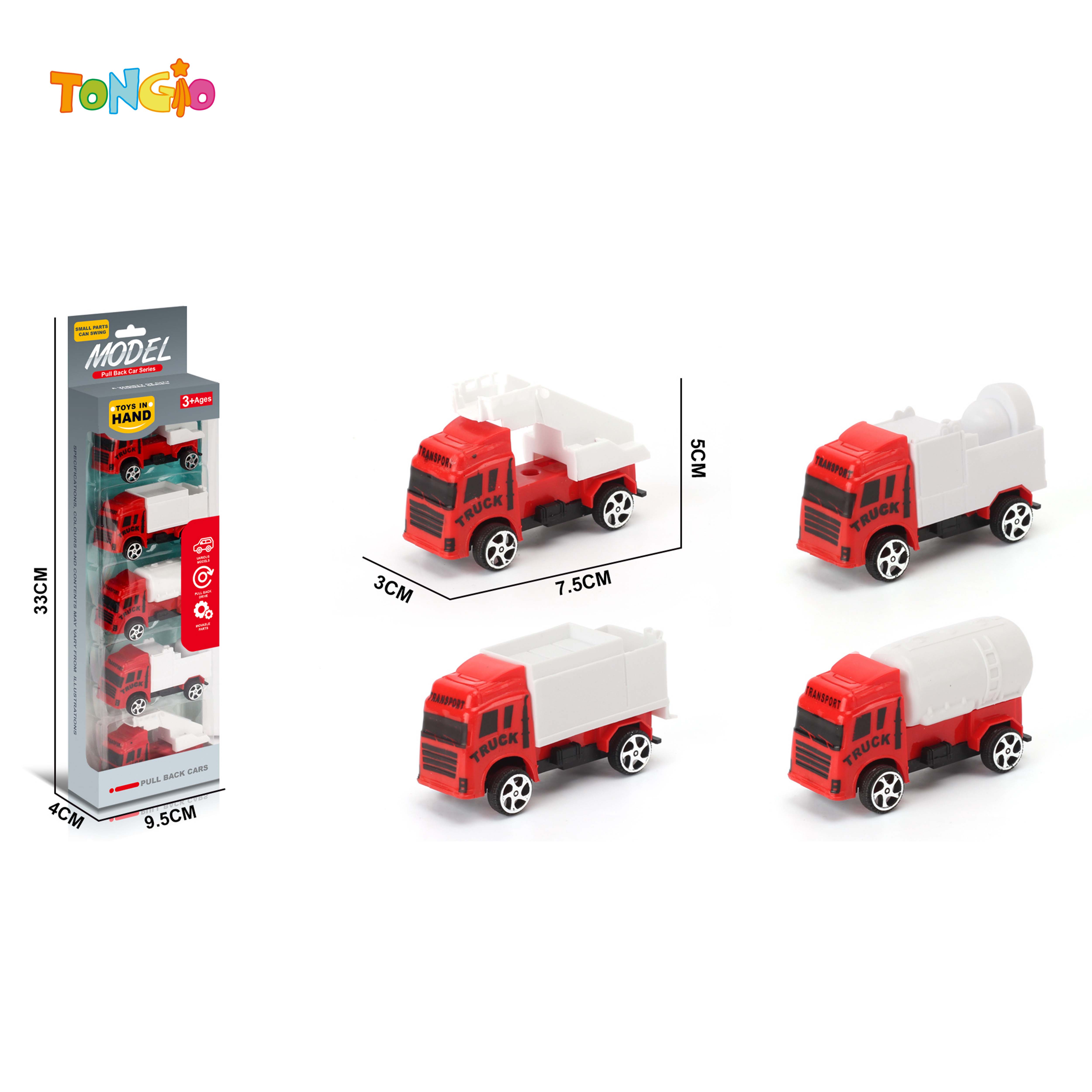 URBAN FIRE TRUCK WITH 5 SLIDING CARS TT22227