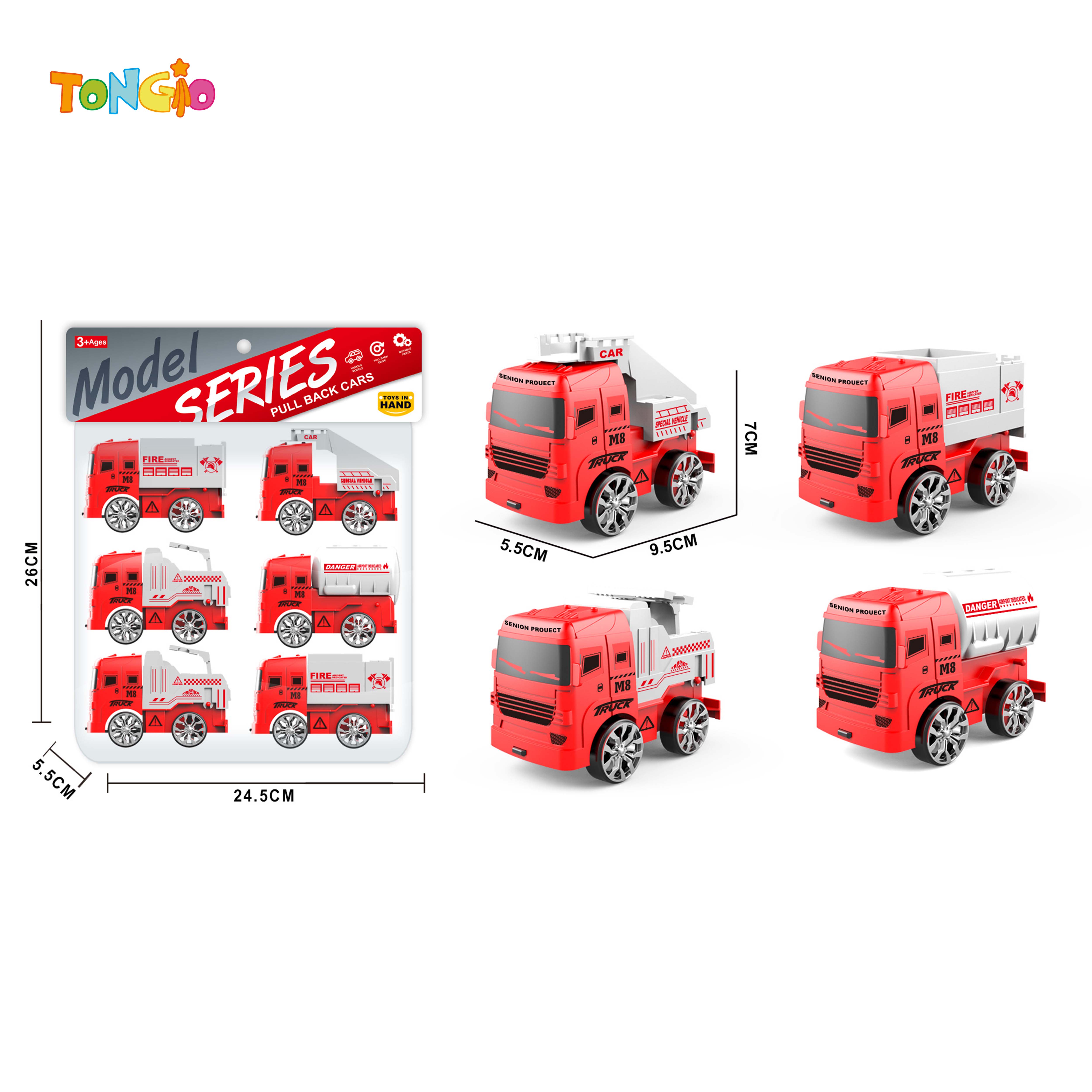 SLIDING PVC CARD BAG 6 FIRE ENGINES TT22248