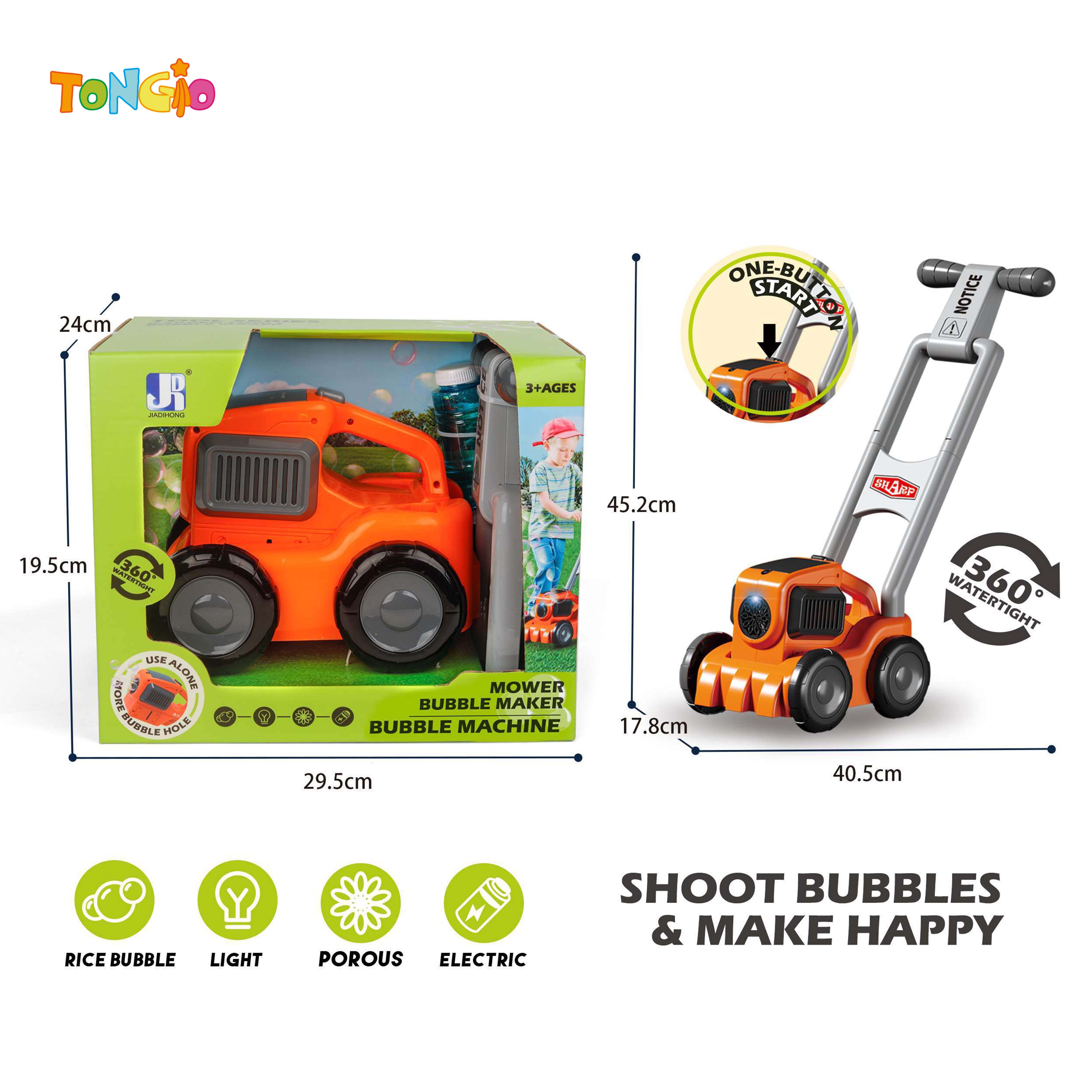ELECTRIC MOWING WITH LIGHT BUBBLE MACHINE TT22326