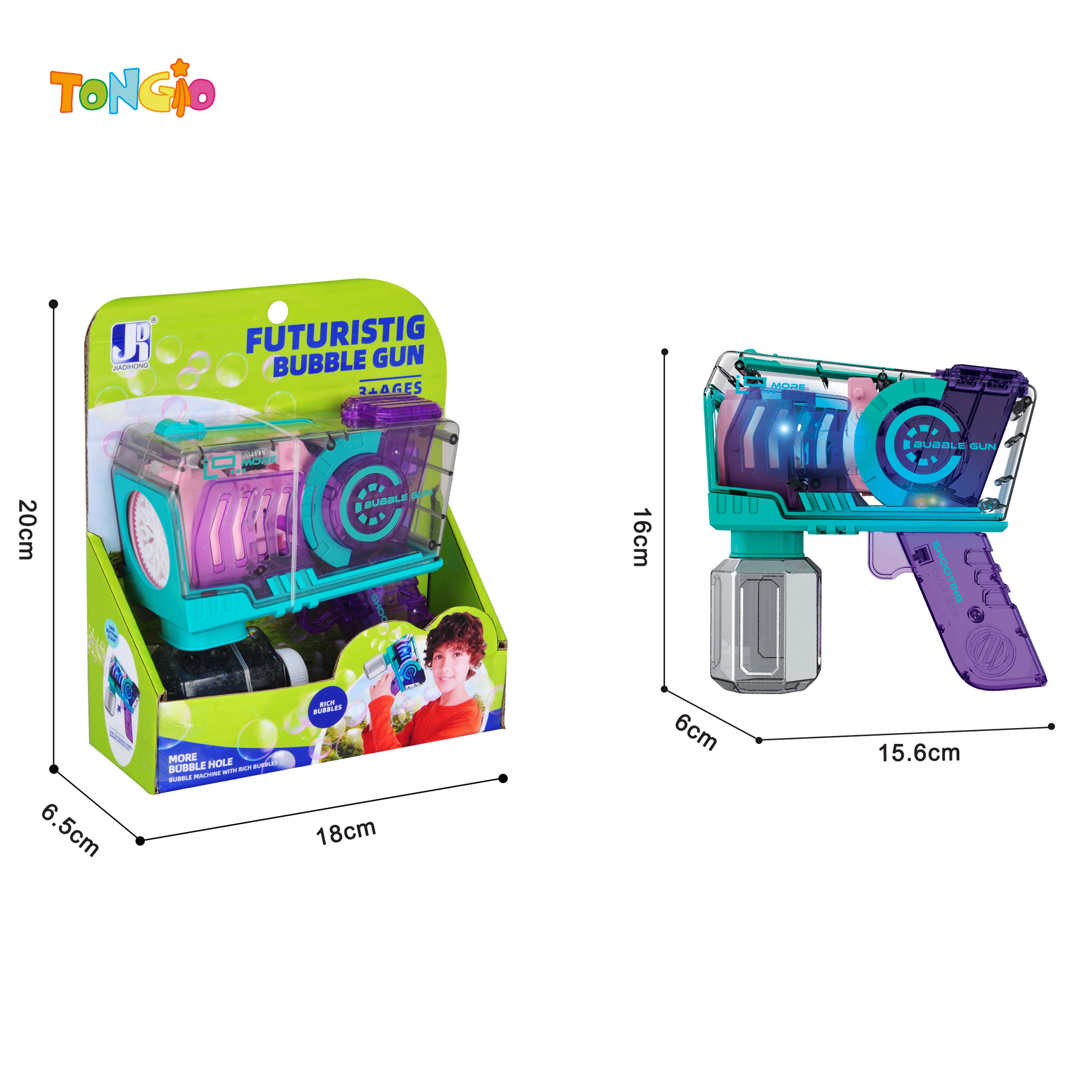 ELECTRIC TRANSPARENT LIGHT POROUS FASHION BUBBLE GUN TT22334